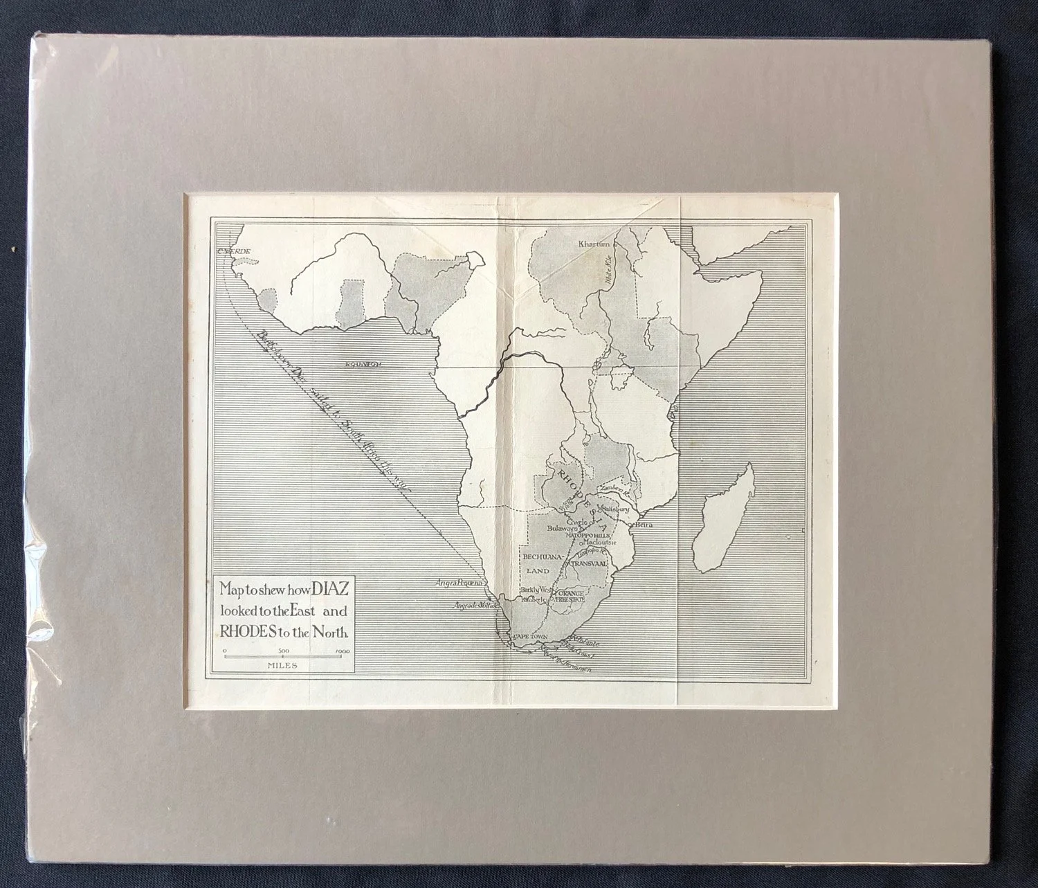 Map of Africa, from Diaz to Rhodes (c.1920) R1,000