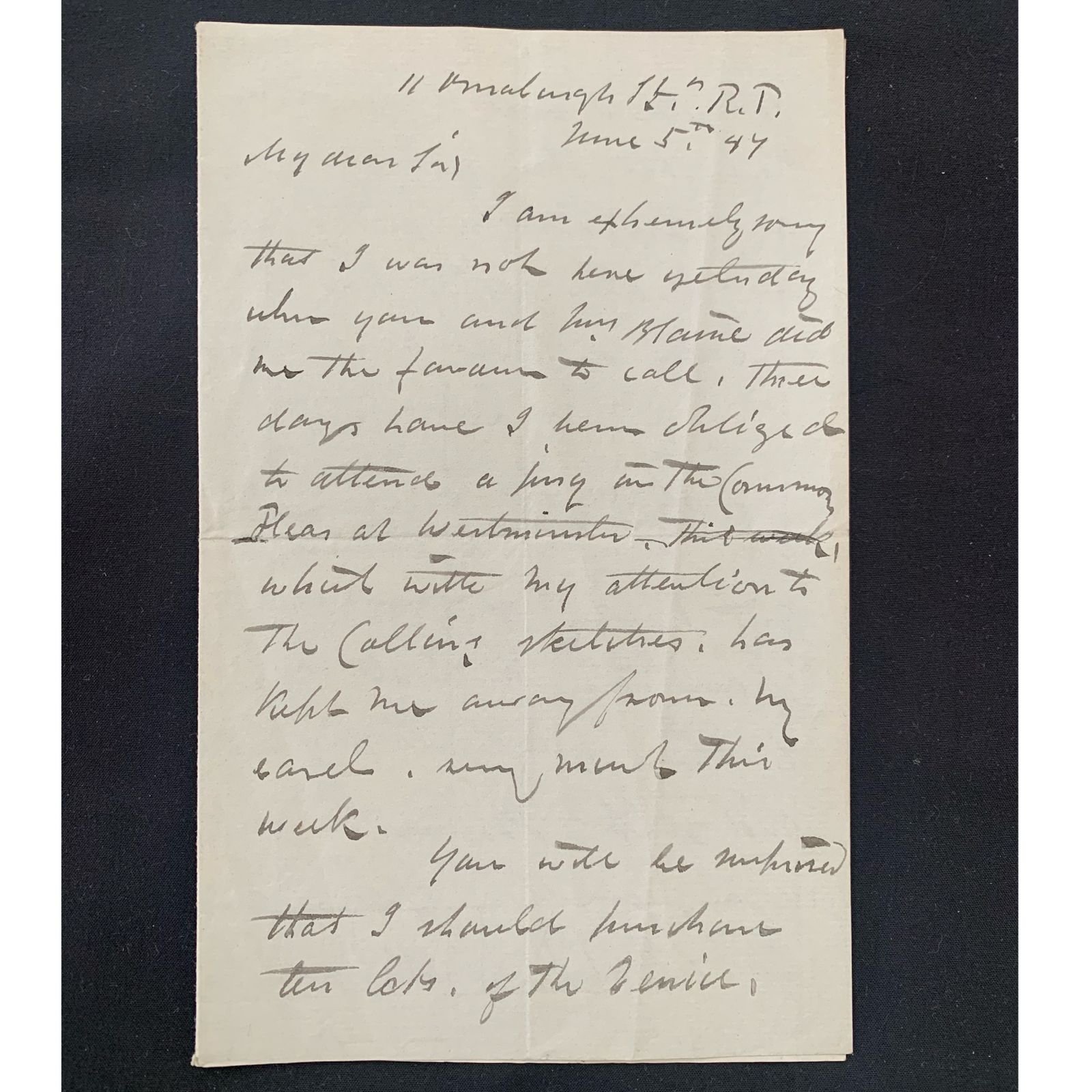 Letter by English Artist James Holland R1,250