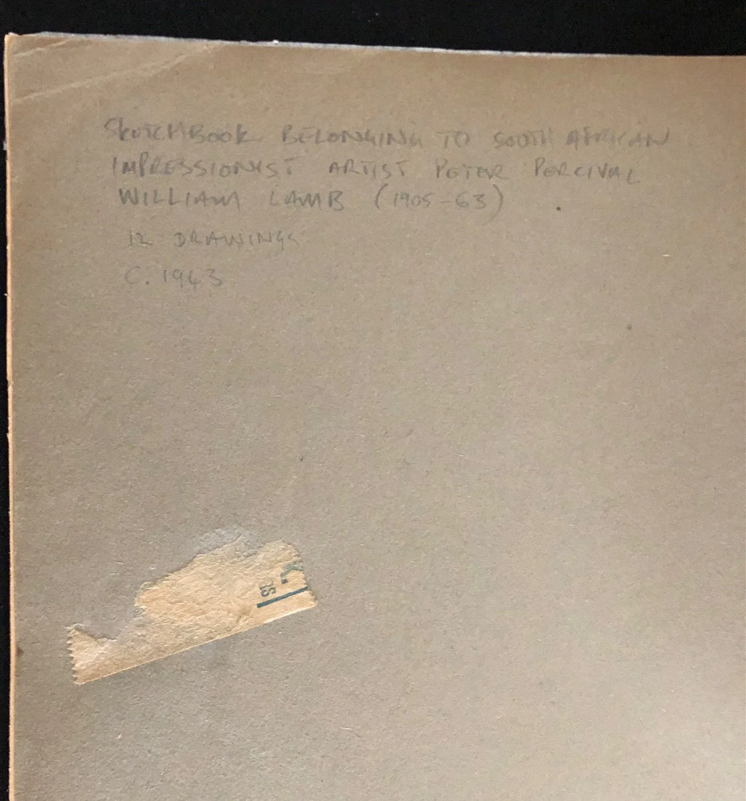 Sketchbook by the South African Impressionist artist Peter Percival William Lamb (1943)