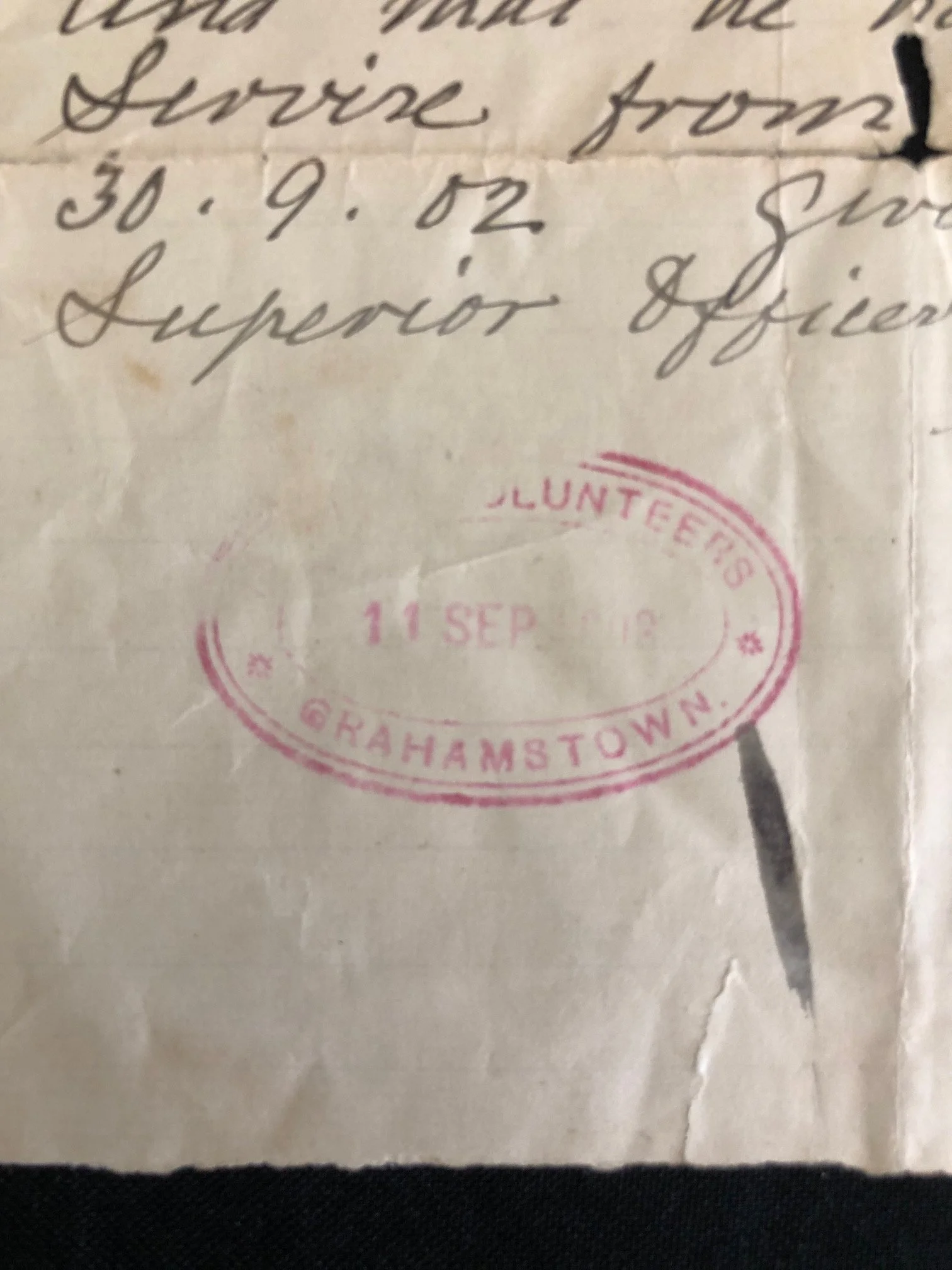 Discharge certificate for 1st City Volunteers (Marshall’s Horse)