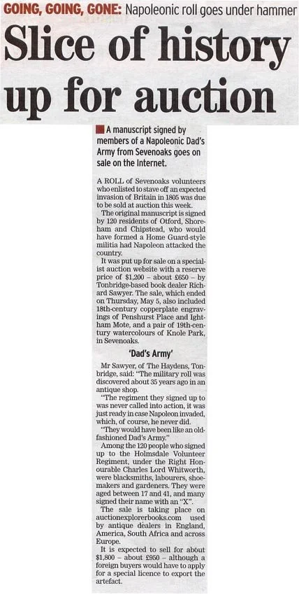 James Findlay – Slice of history up for auction - Business Day 2003