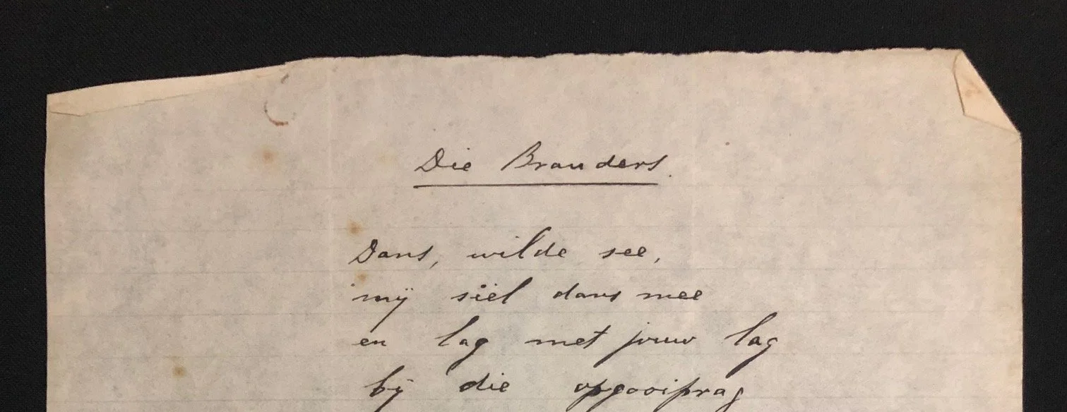 Manuscript draft of the poem ‘Die Branders’ (The Waves), by Jan F.E. Celliers (c.1920) 