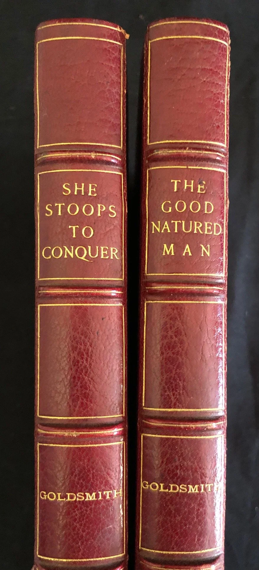 Fine bindings of Two Oliver Goldsmith books (c.1920)