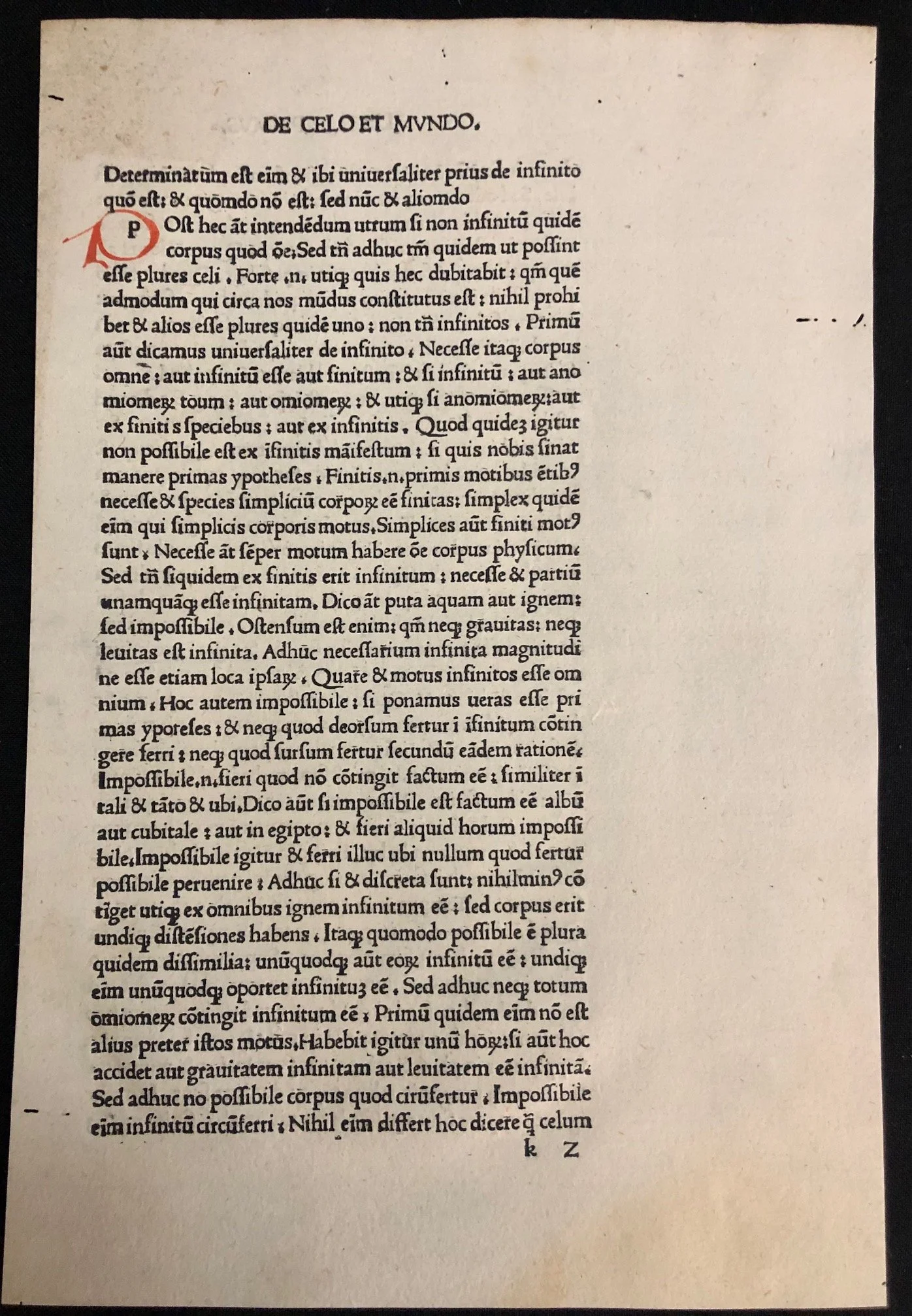 A page from Aristotle’s De Caelo et Mundo c.1500