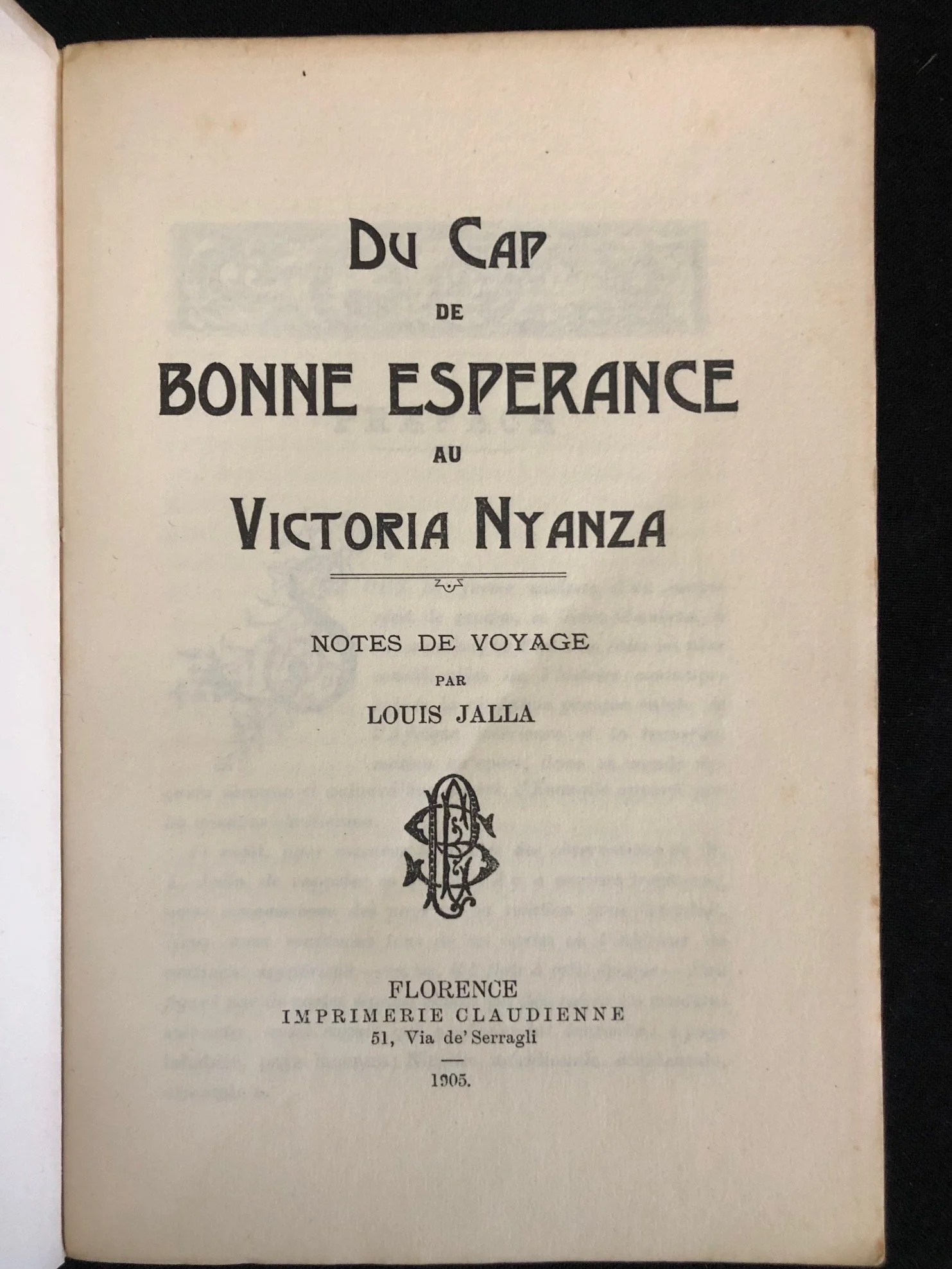 Du Cap de Bonne Espérance au Victoria Nyanza