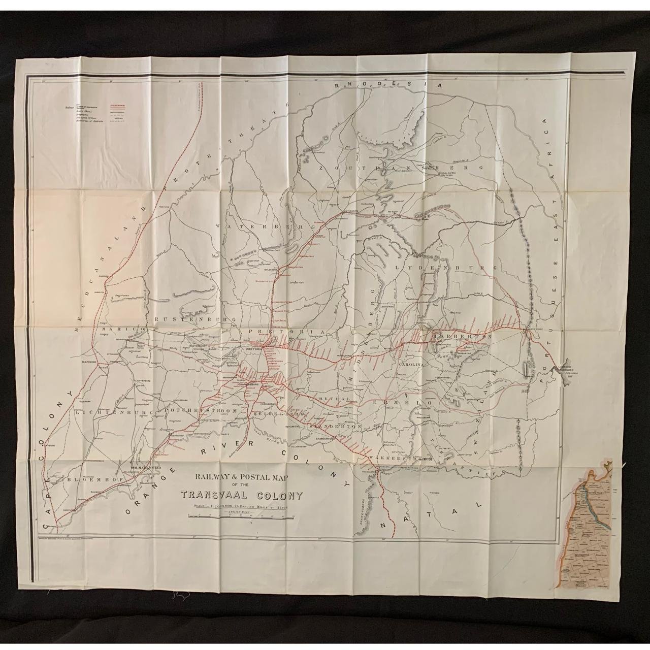 Troye's New Map of the Transvaal Colony (c.1902-1909) R8,000