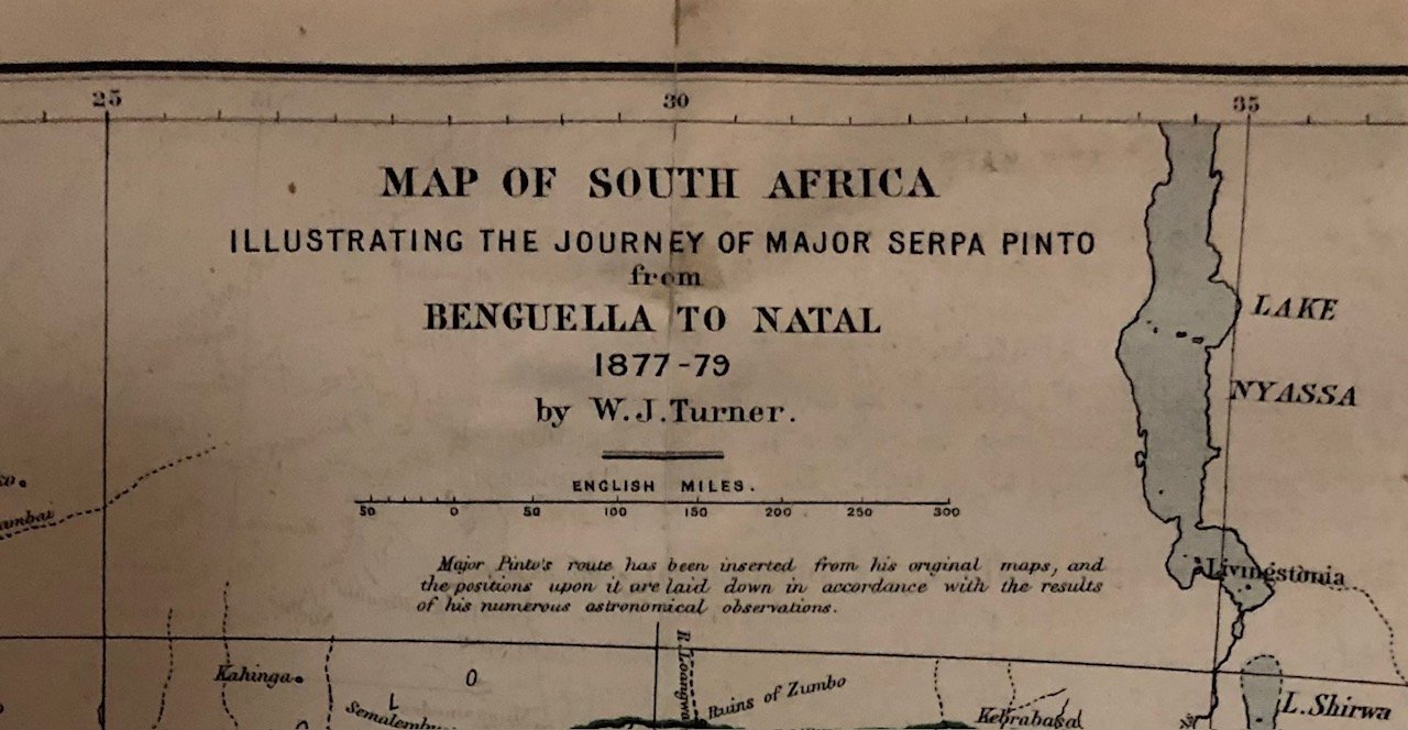 Map Illustrating the Journey of Major Serpa Pinto from Benguella to Natal (1879)
