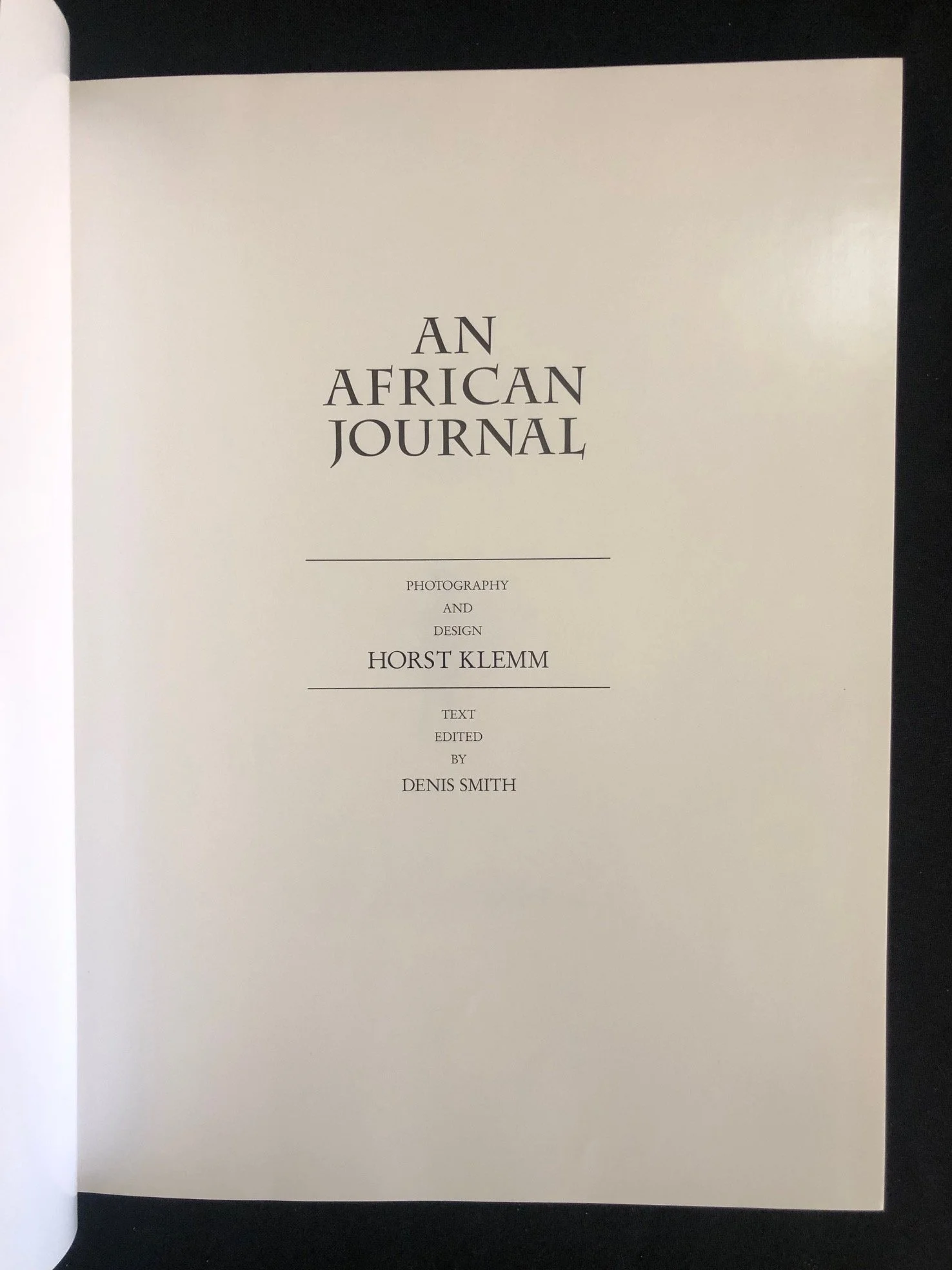 An African Journal; Fine art photography by Horst Klemm, signed de luxe edition (1994)