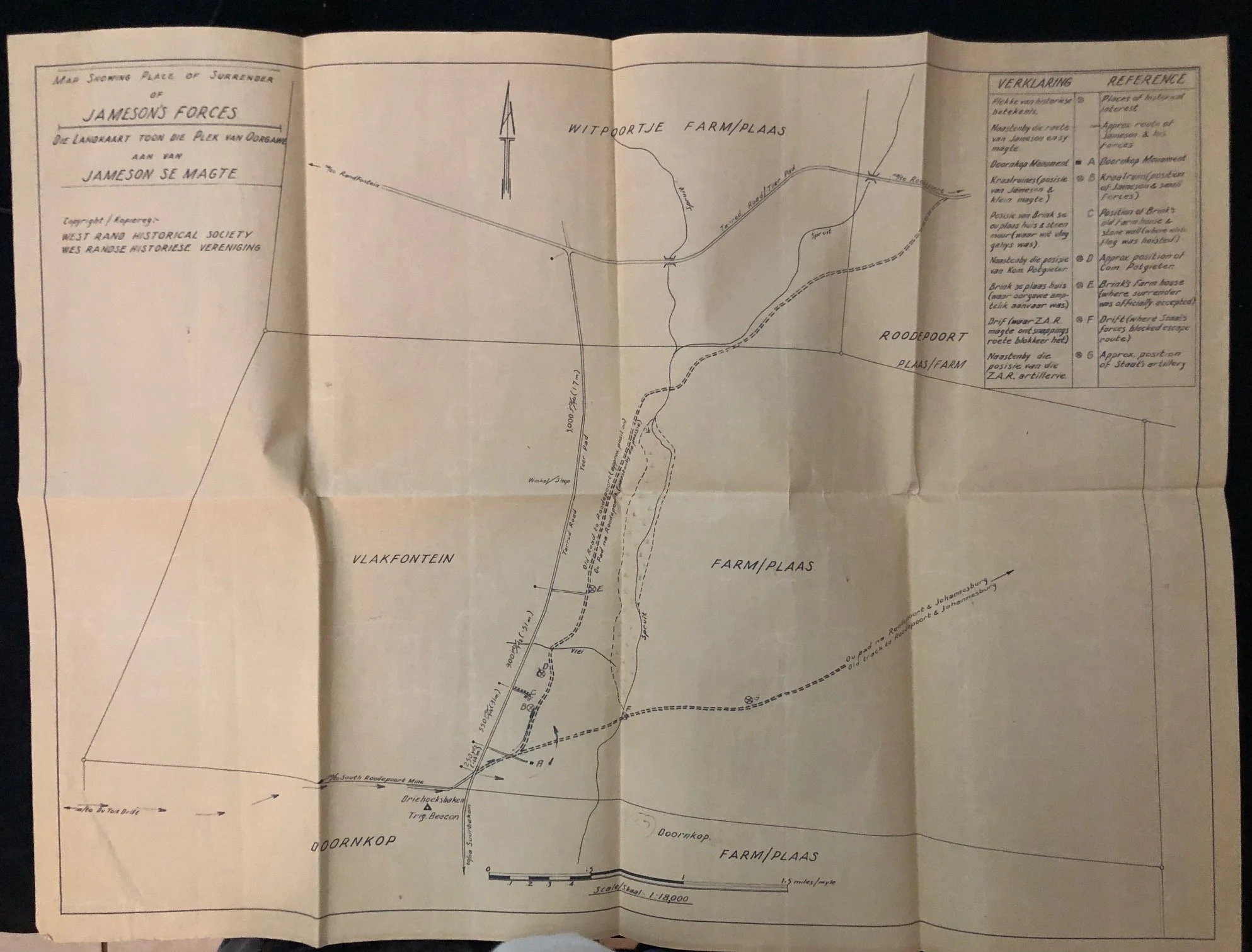 Map of the Battle of Doornkop - Jameson Raid