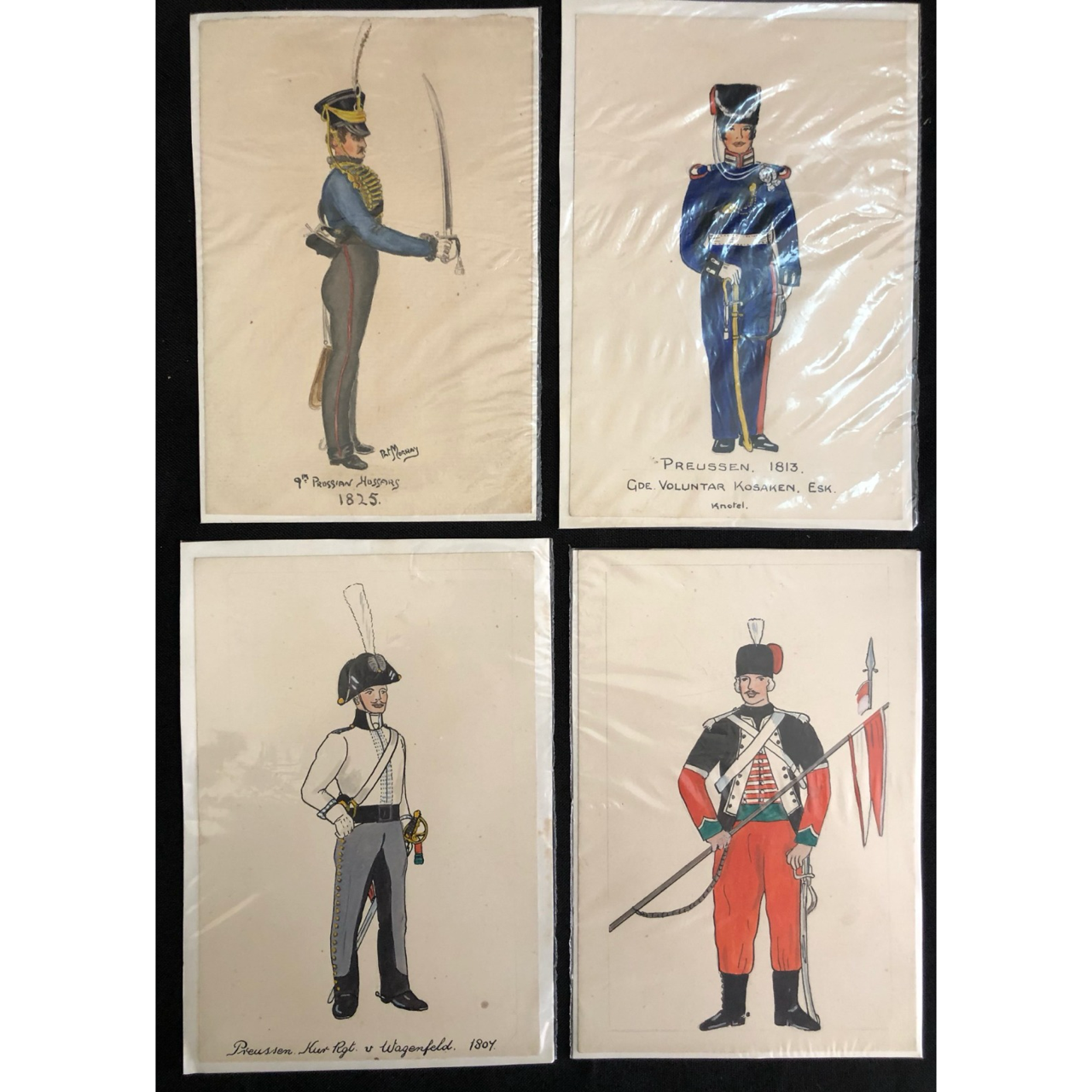 Four Paintings of Prussian Soldiers during the Napoleonic Wars R1,600