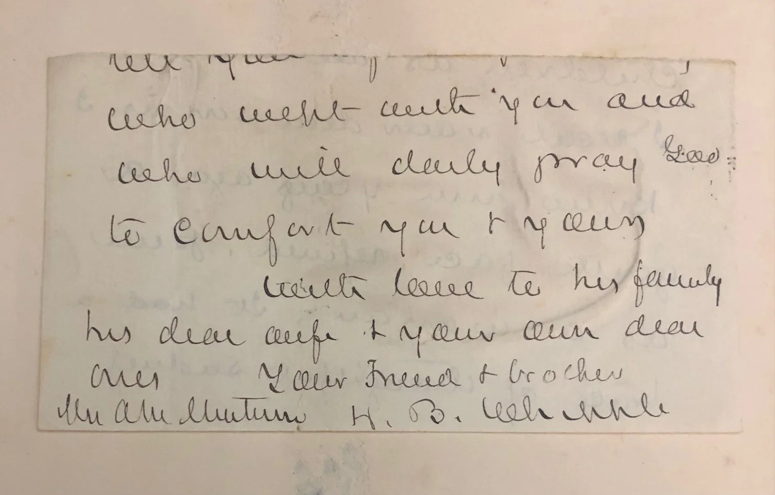 Letter signed by Henry Benjamin Whipple, the Bishop of Minnesota. (Ref: defence of Native American rights) c.1895