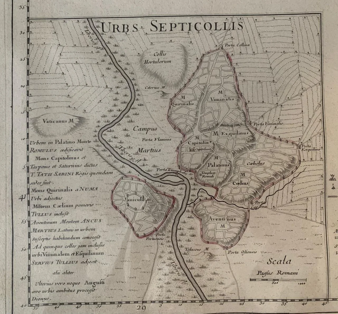 Map of Rome and Regions, Italy (1711) 