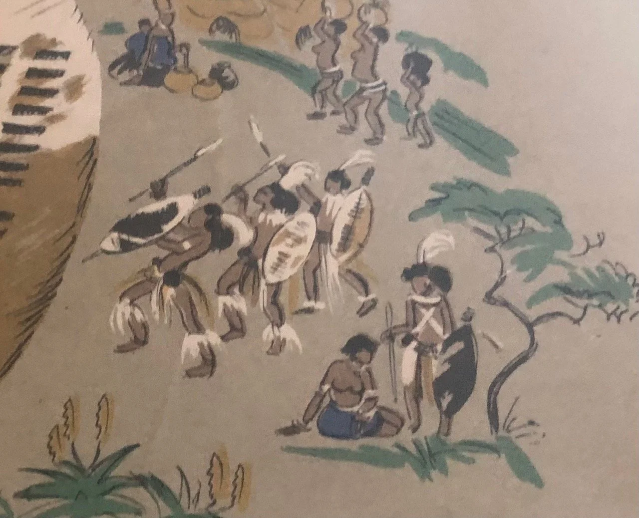 A Painting of a Zulu Man by Barbara Tyrrell