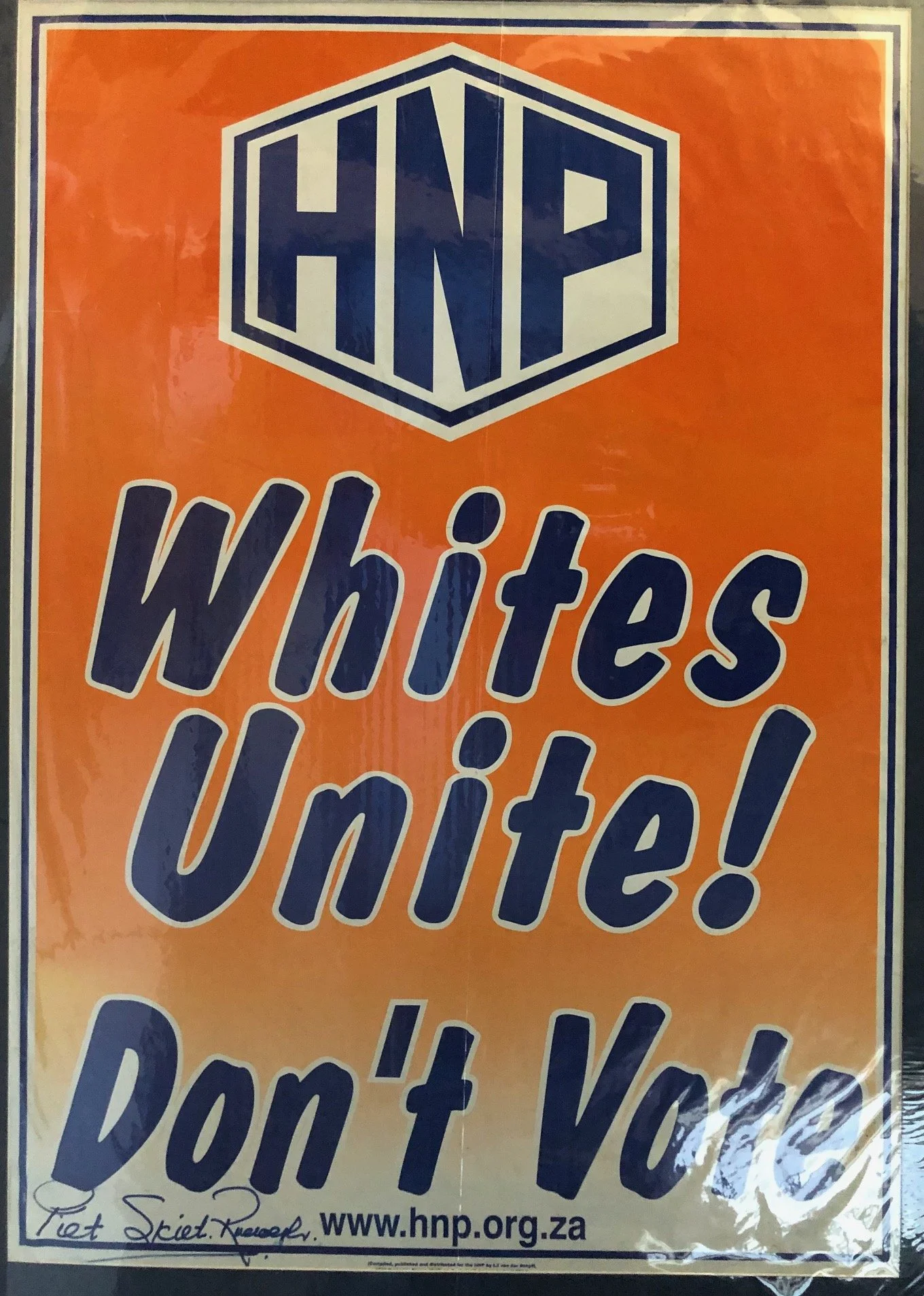 HNP Pro-Apartheid poster (signed)