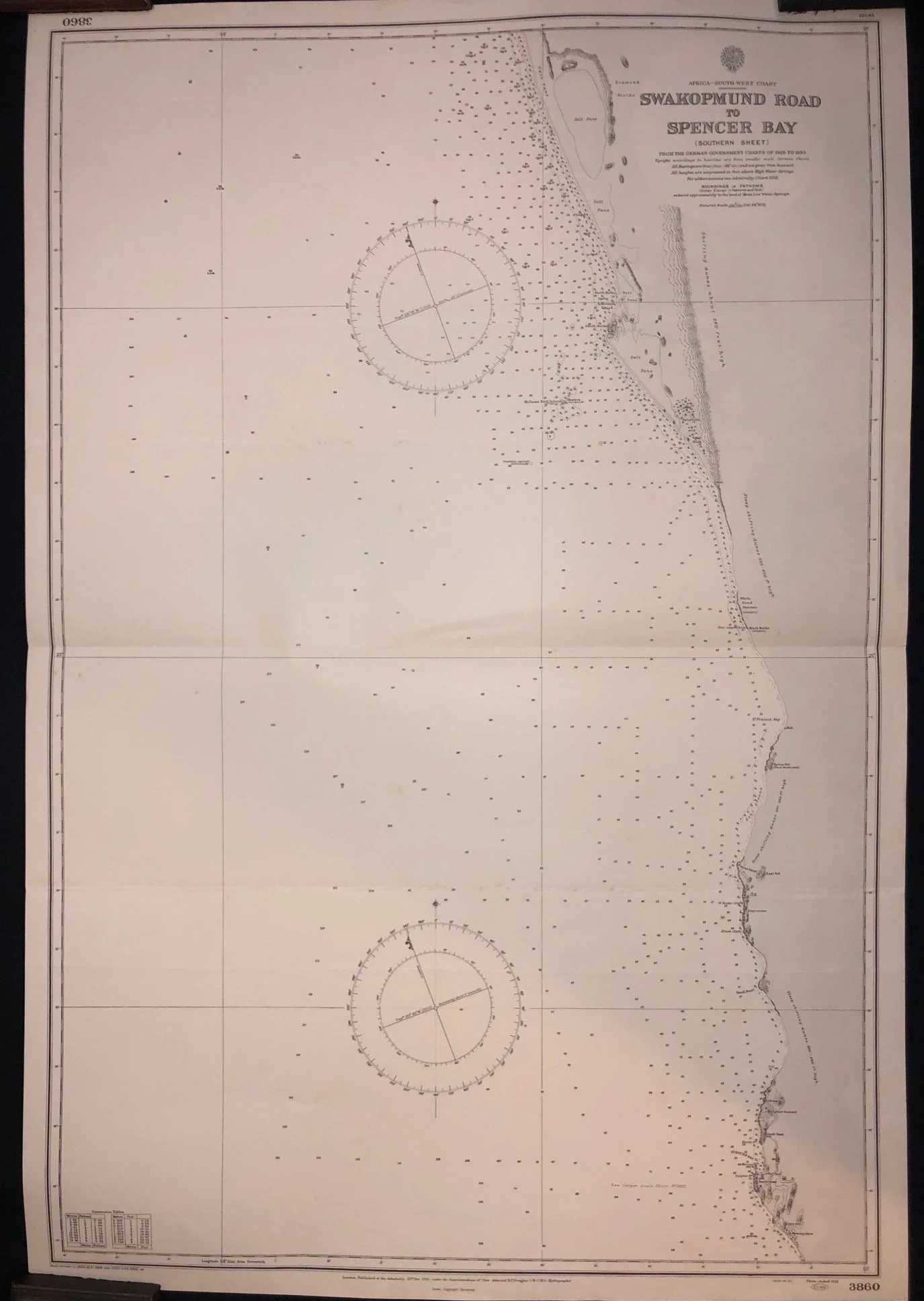 Chart of Swakopmund Road to Spencer Bay, Namibia (1931)