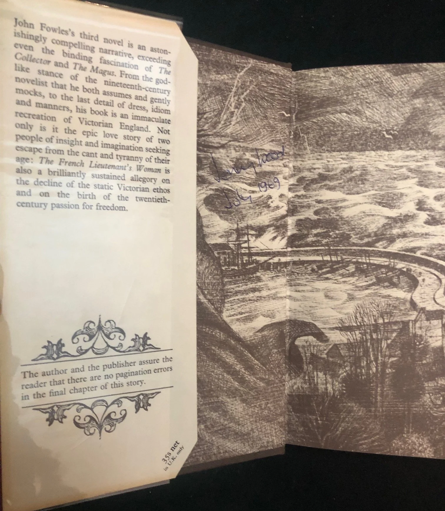 First edition of John Fowles's The French Lieutenant's Woman (1969)