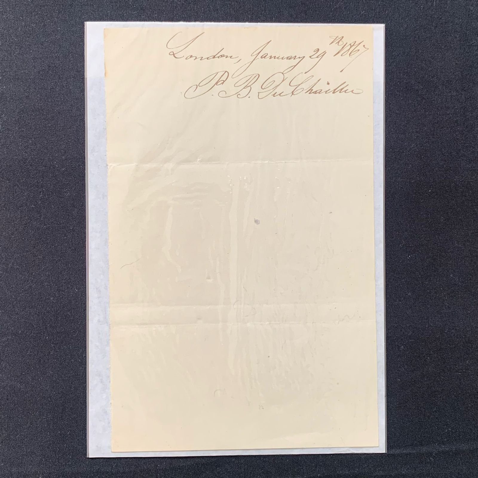 Autograph: Paul Du Chaillu 1867 R1,000