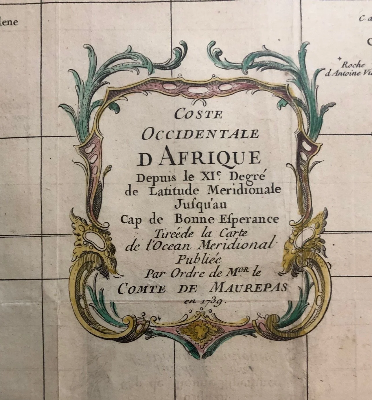 French Map of South Africa, Namibia and Angola (c.1739)