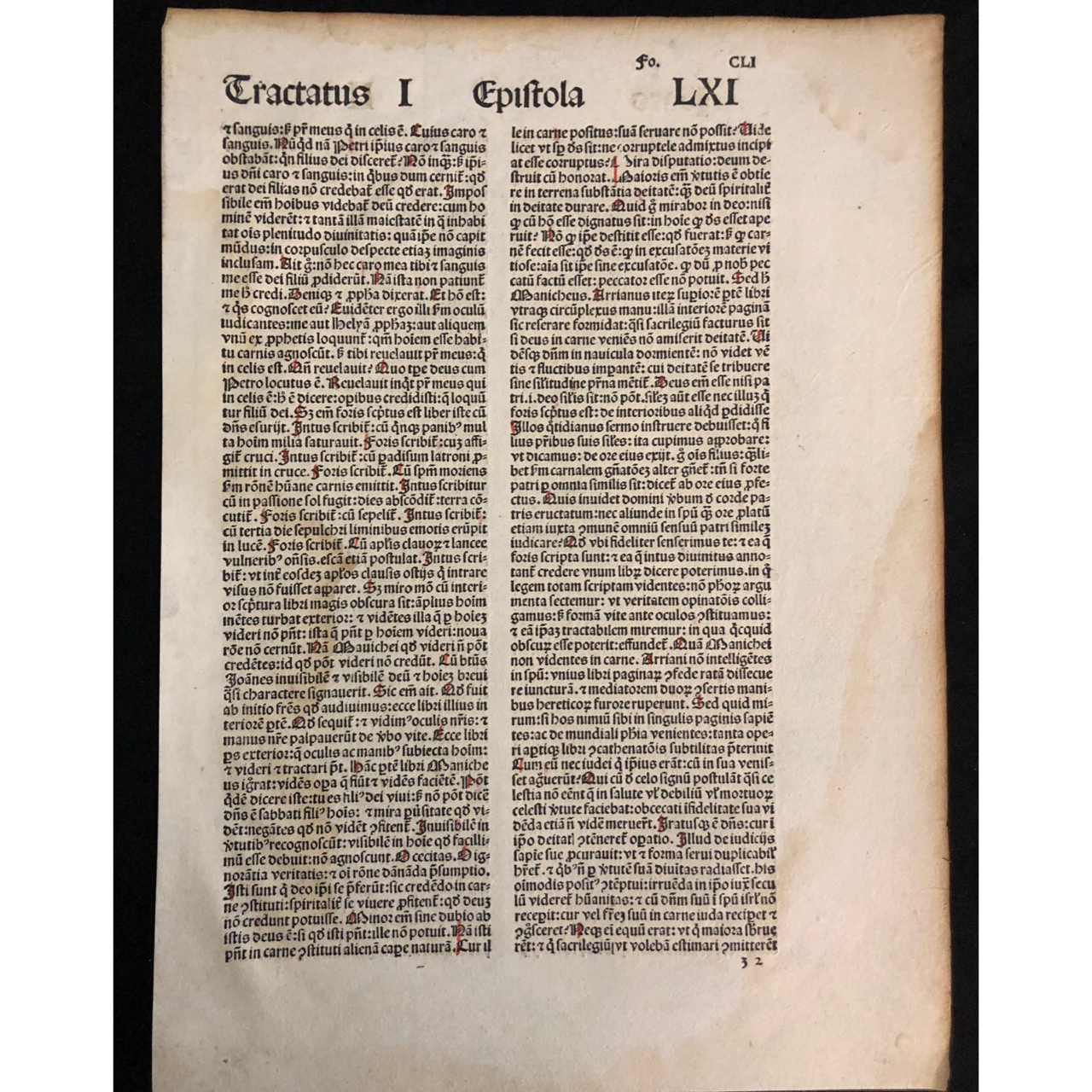 Incunabula leaf from St. Augustine or St. Jerome (15th/16th Century) R2,000