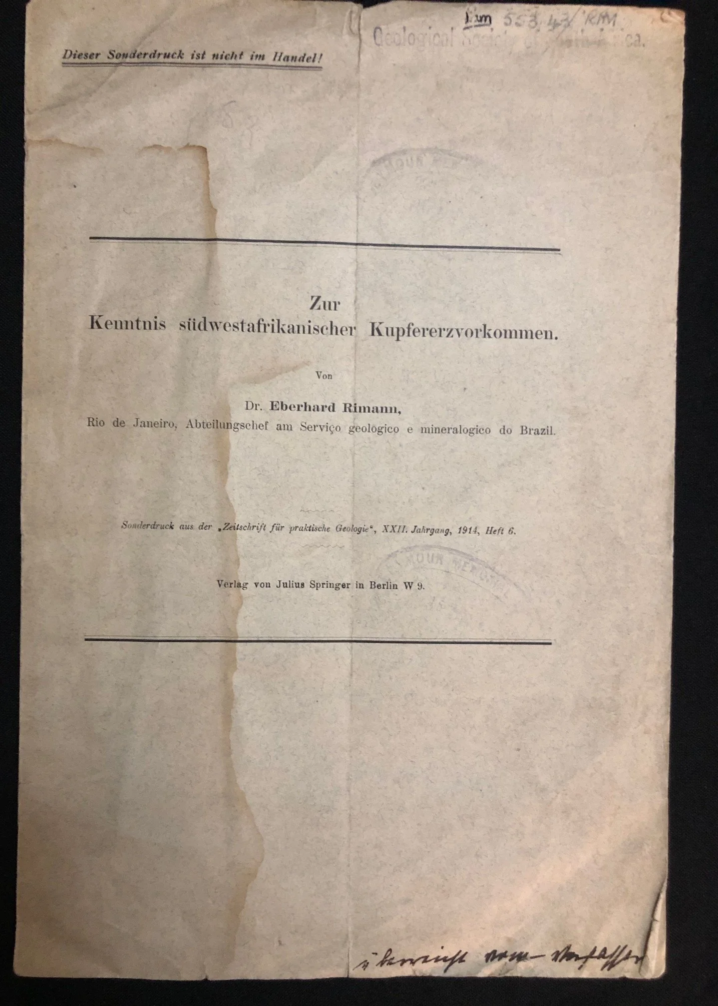 SWA copper ore deposits (Inscribed)