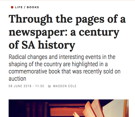 James Findlay – Through the pages of a newspaper – Business Day 8 June 2018
