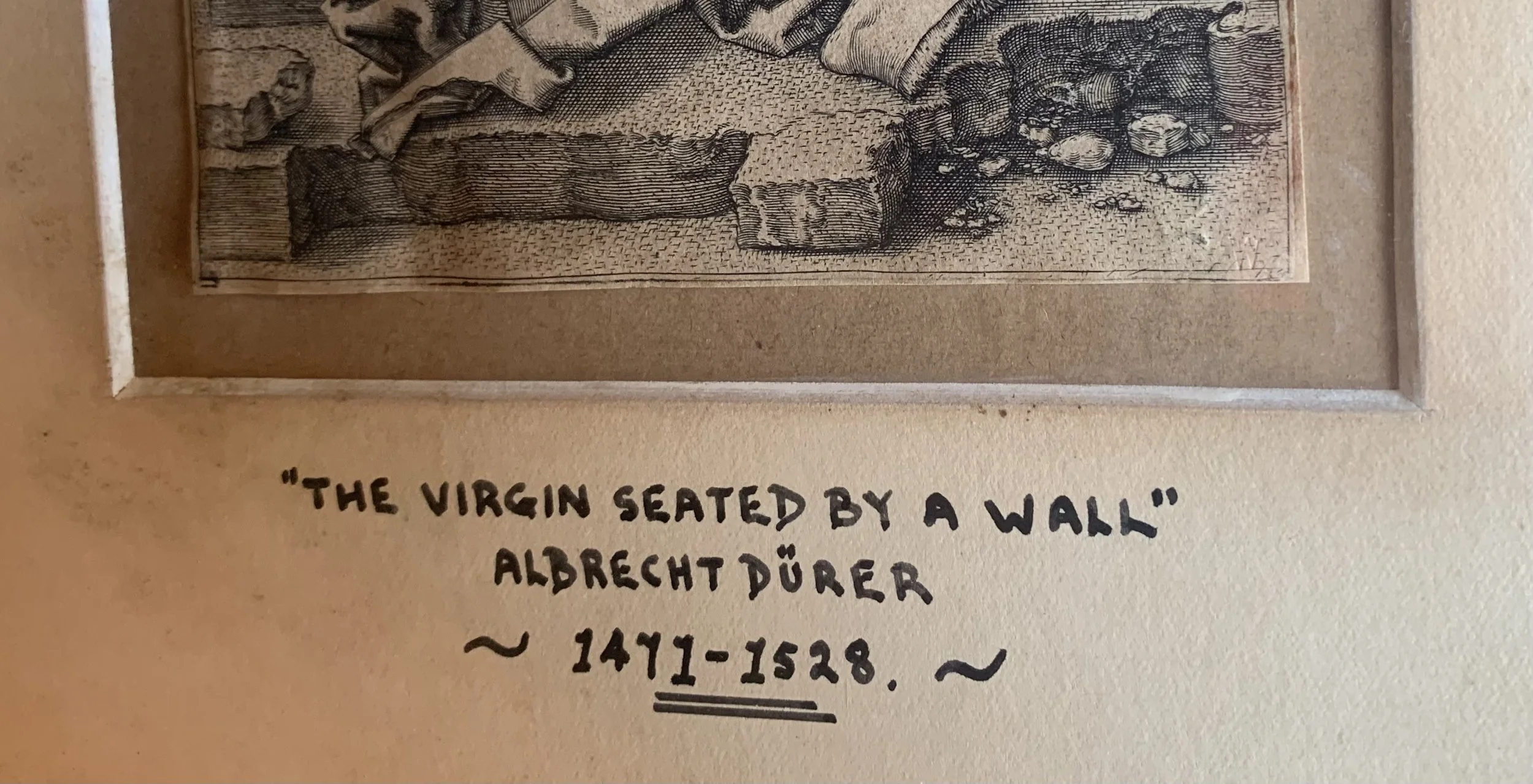 The Virgin Seated by a Wall after Albrecht Dürer