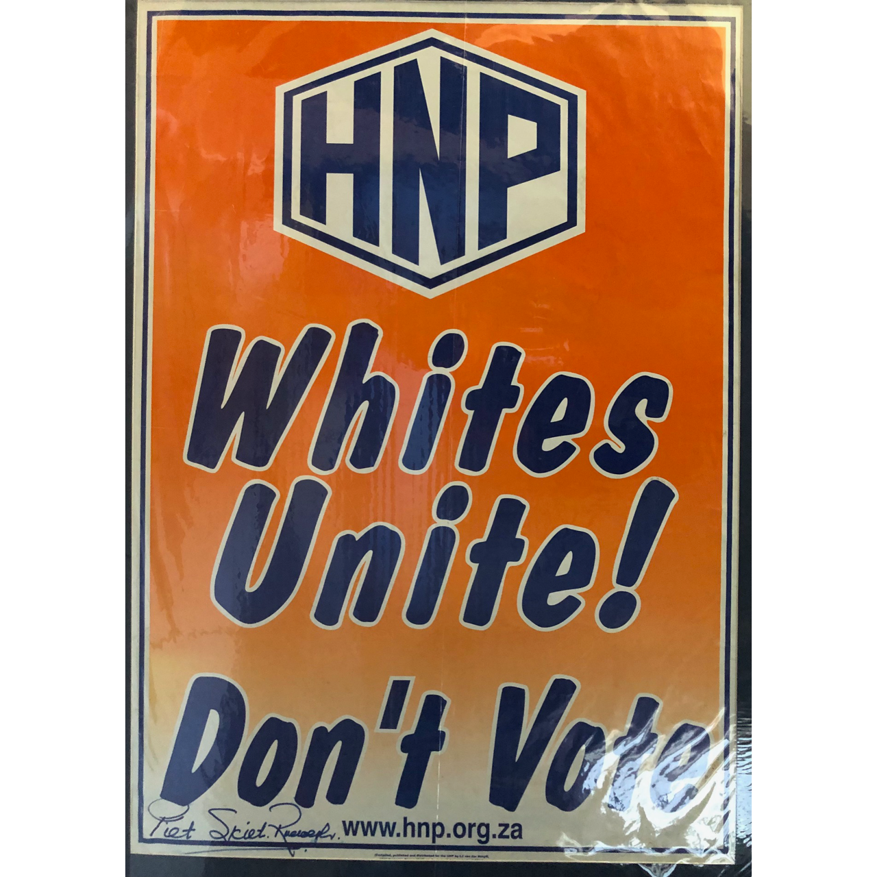 Politcal Poster: HNP, signed (1994) R2,500