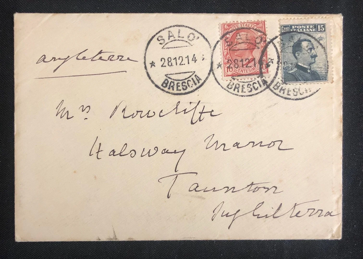 WW l connection to Italian Nobility: The Palazzo Martinengo December 28, 1914 R1,000