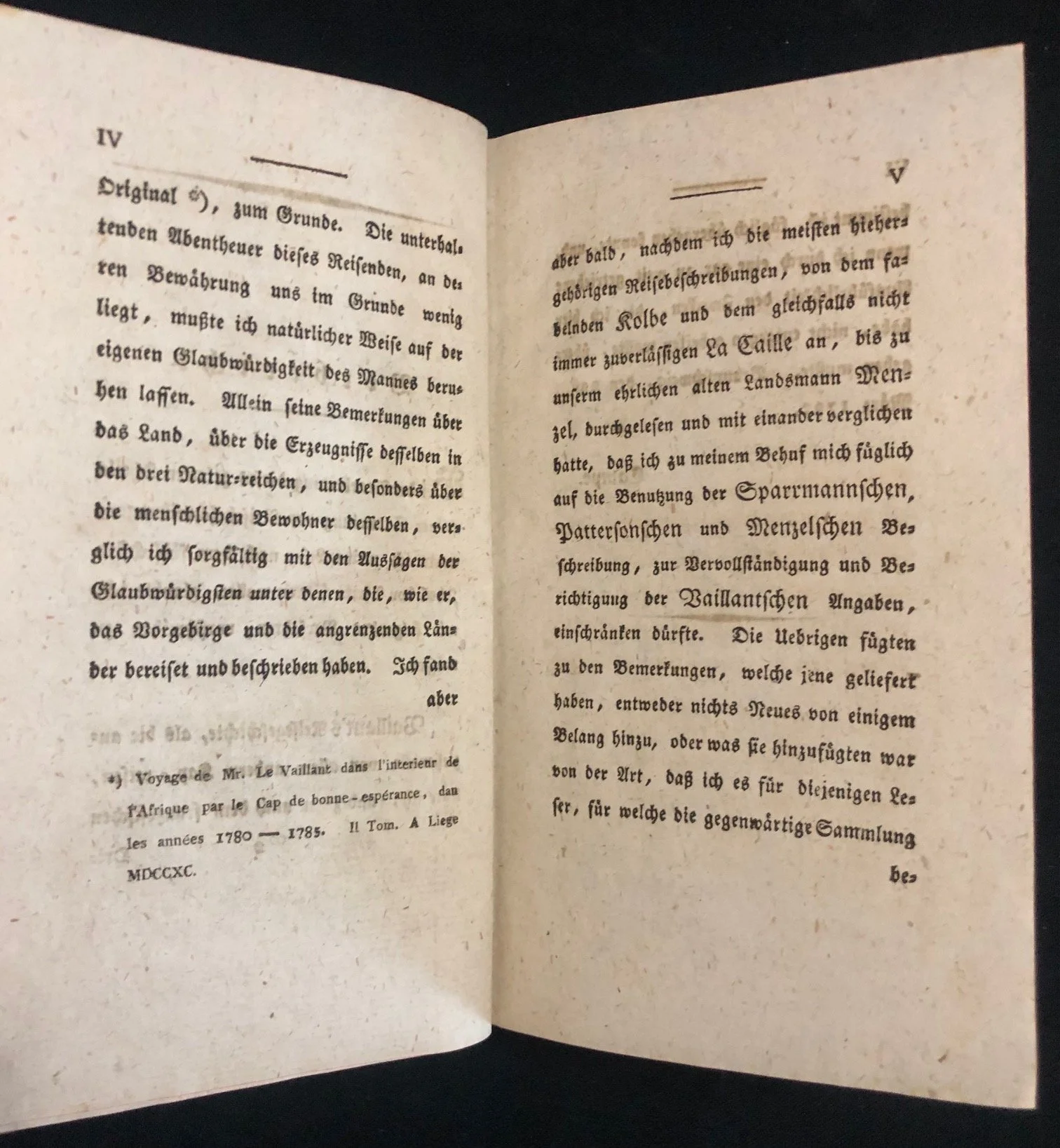 Voyage to the Interior of South Africa (German). 
By François Le Vaillant 1792