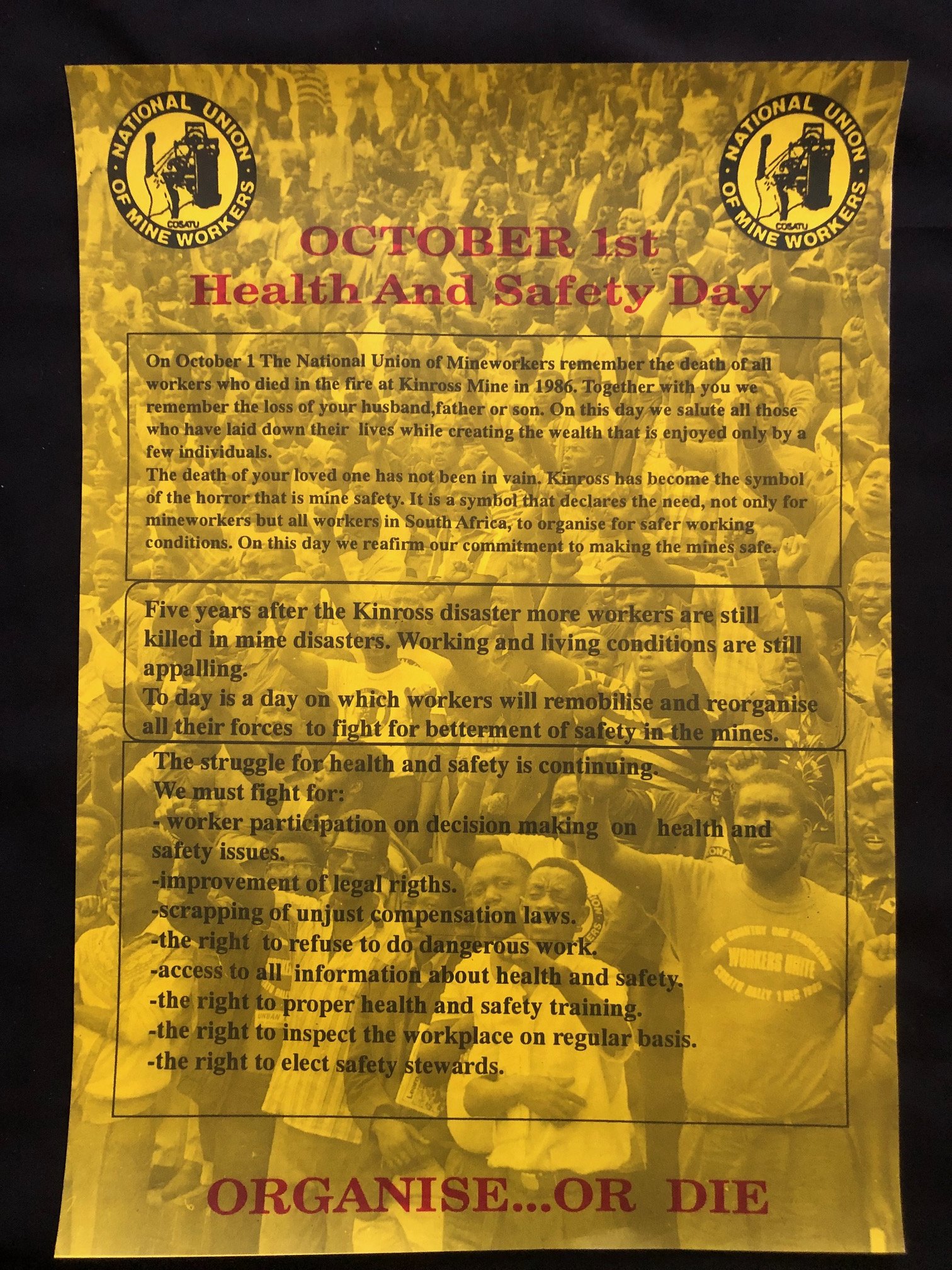 Health and Safety Day - Kinross Gold Mine disaster (1991)