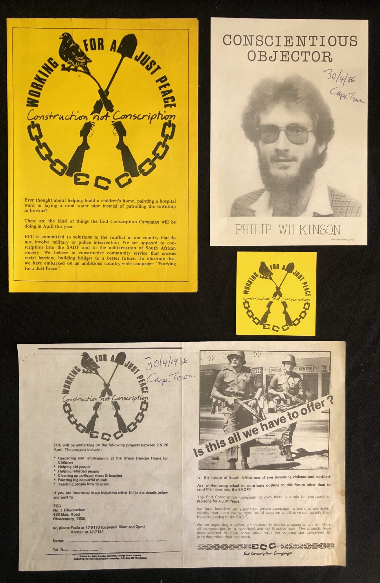 Ephemera Relating to The End Conscription Campaign c.1985 (4)