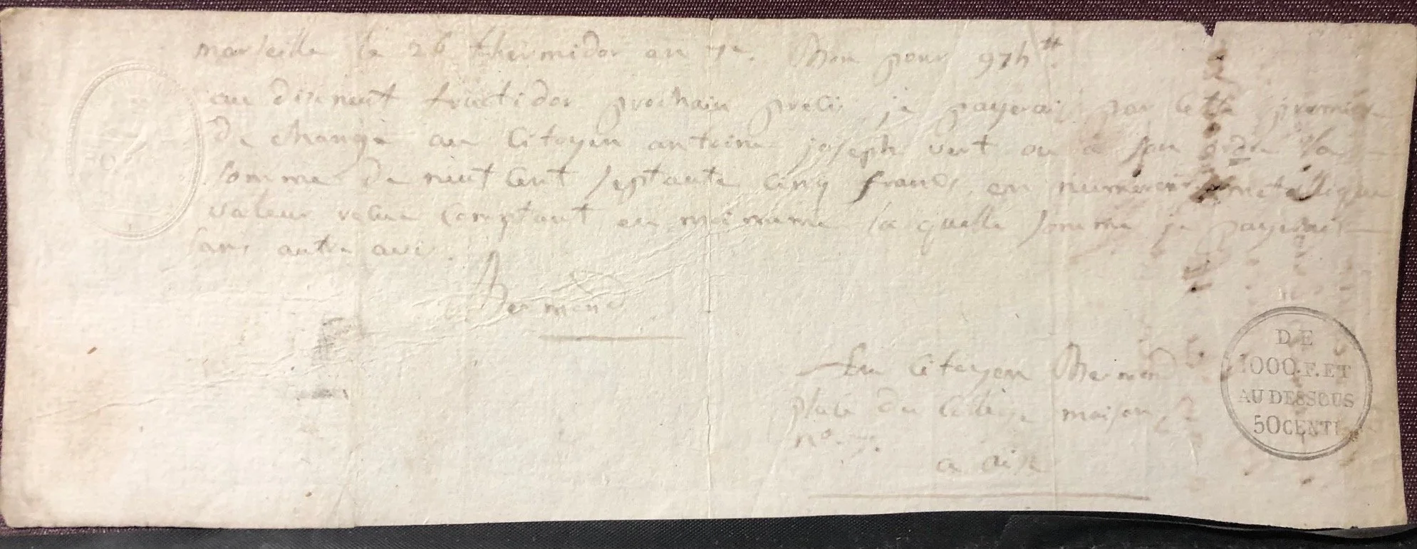 Document from the First French Republic (1799)