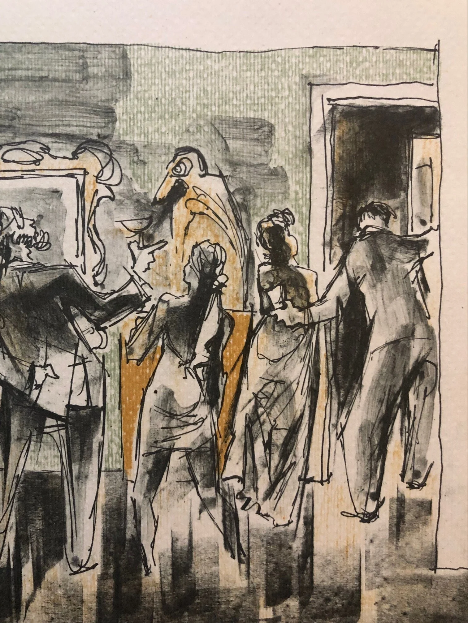 Invitation with original, signed etching by Ernest Ullmann (1975)