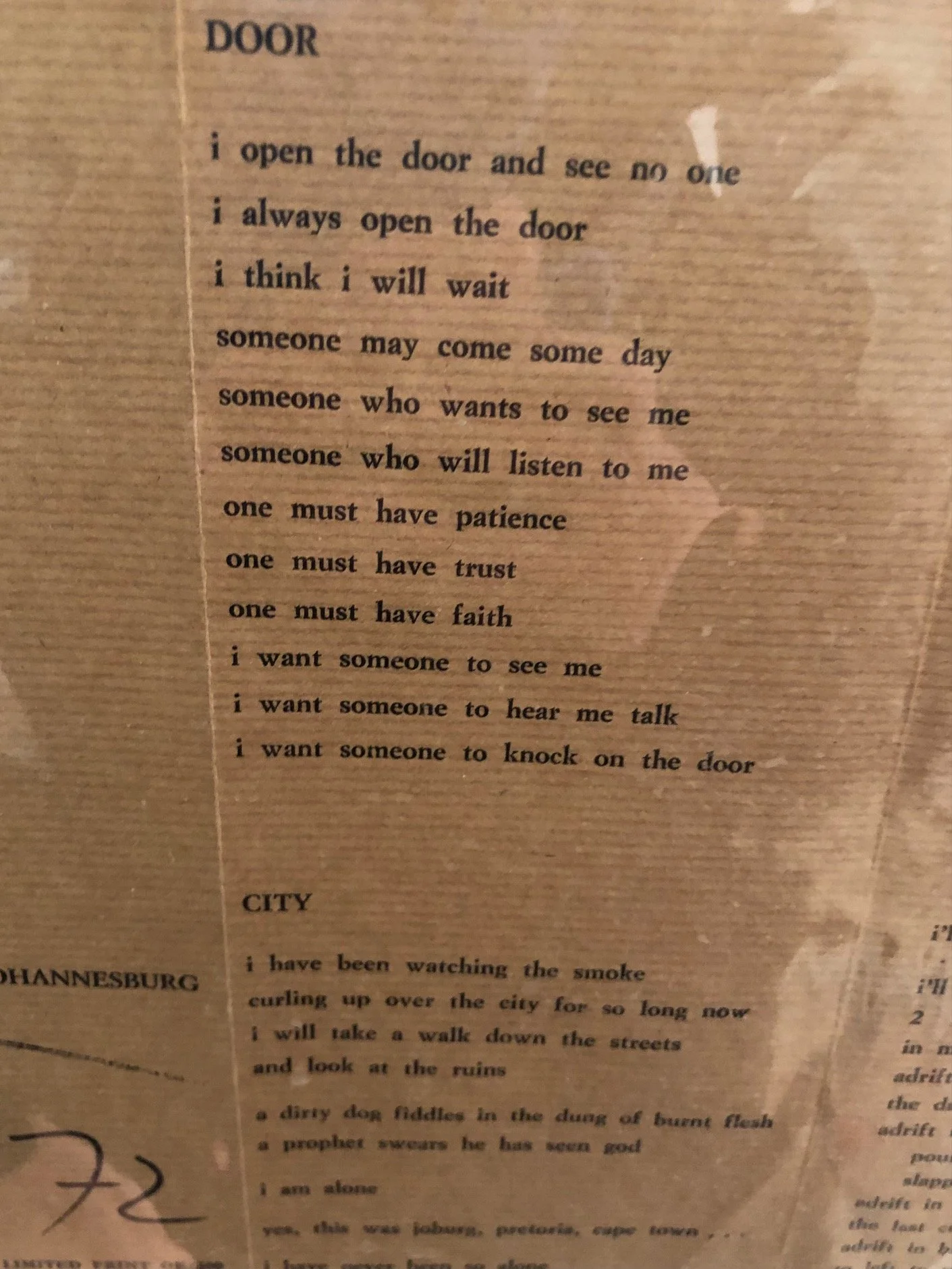 Poetry Exhibition Pamphlet, Hillbrow Johannesburg. Signed by Wopko Jensma (1972)