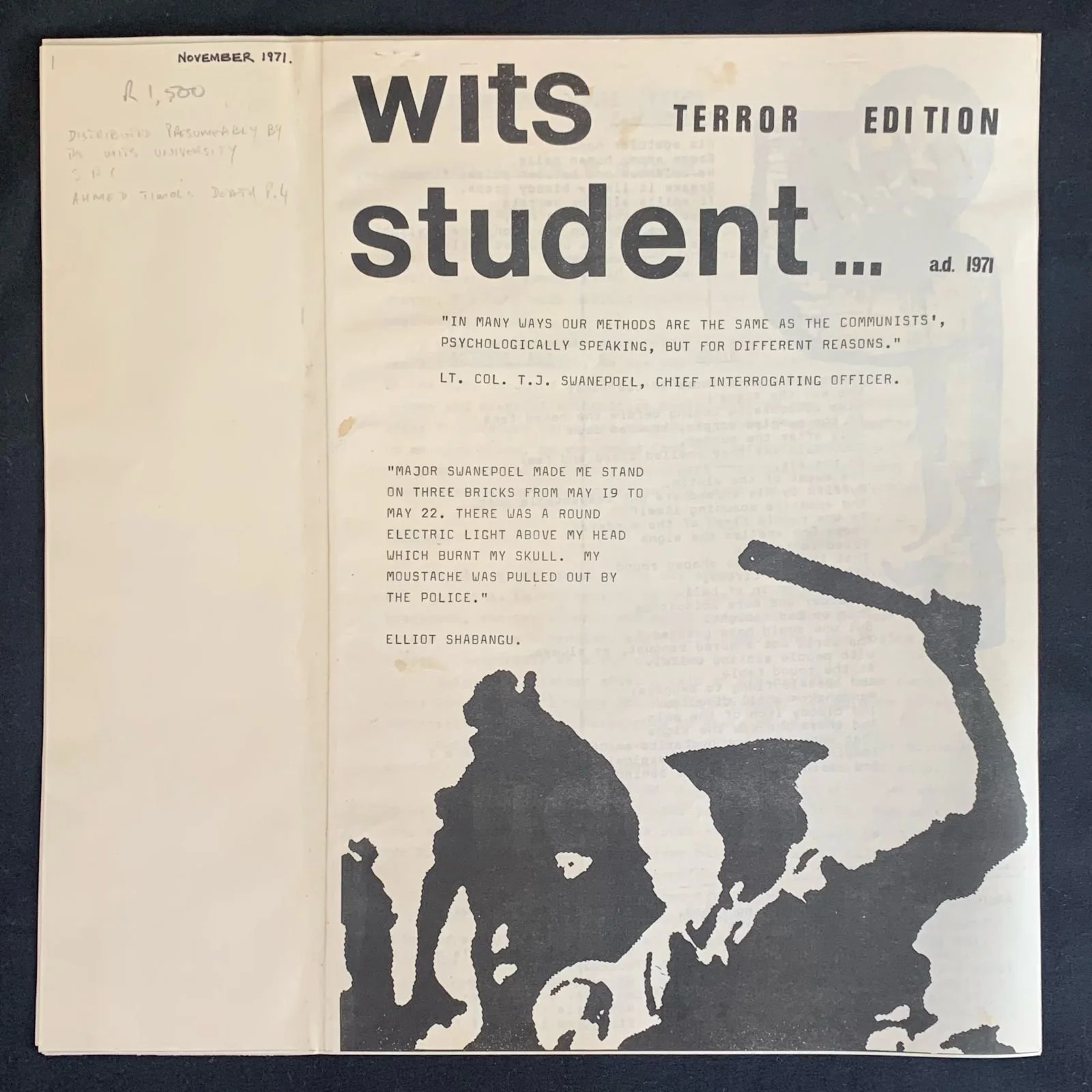 Wits Student Terror Edition 1971 R1,500
