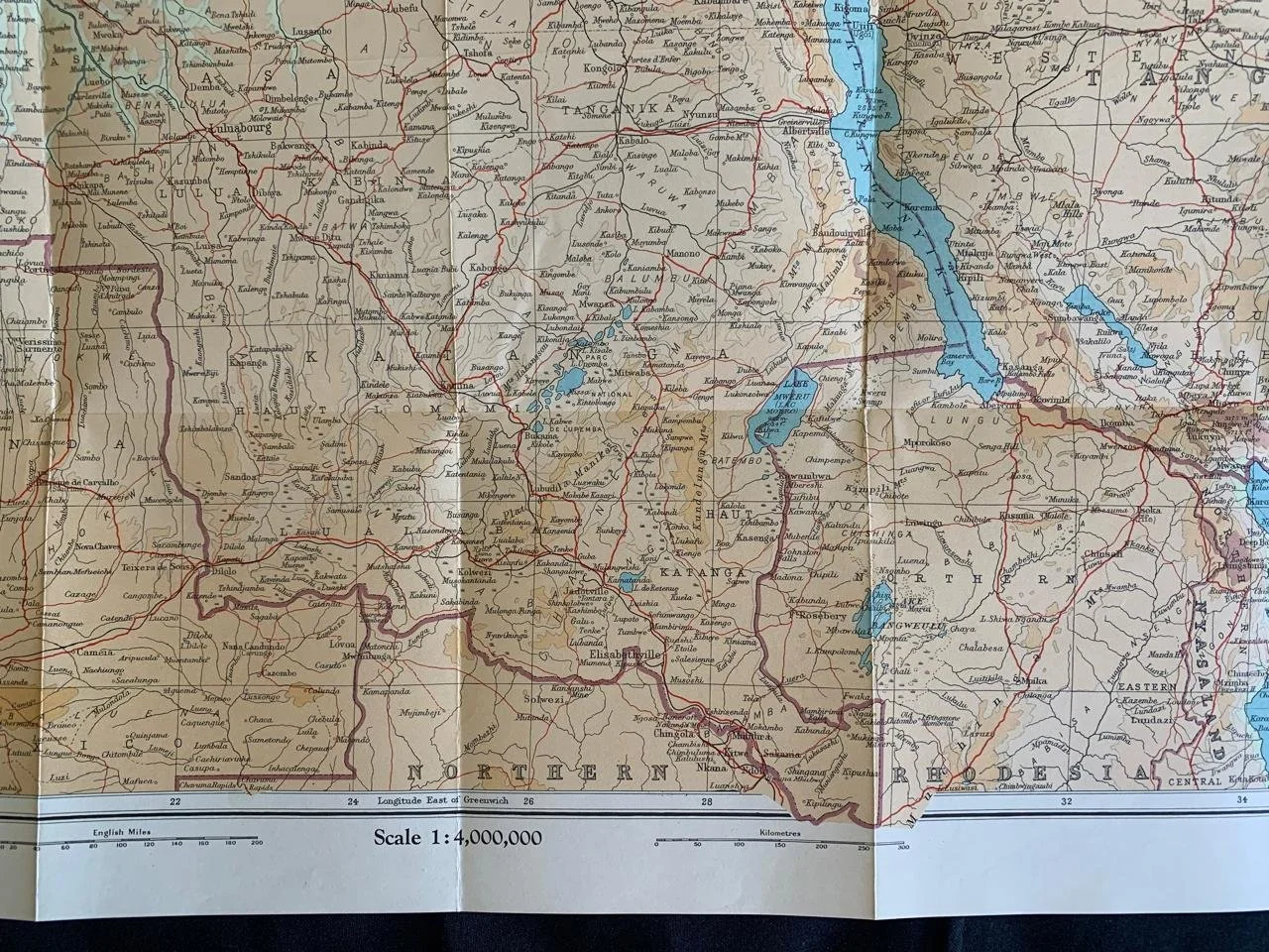 Central & East Africa by John Bartholomew & Son Ltd (1957)