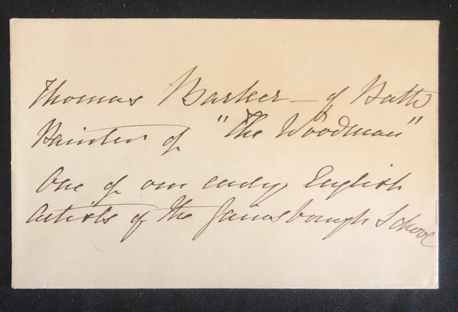 Artist Thomas Barker of Bath. Signed envelope (c.1940)
