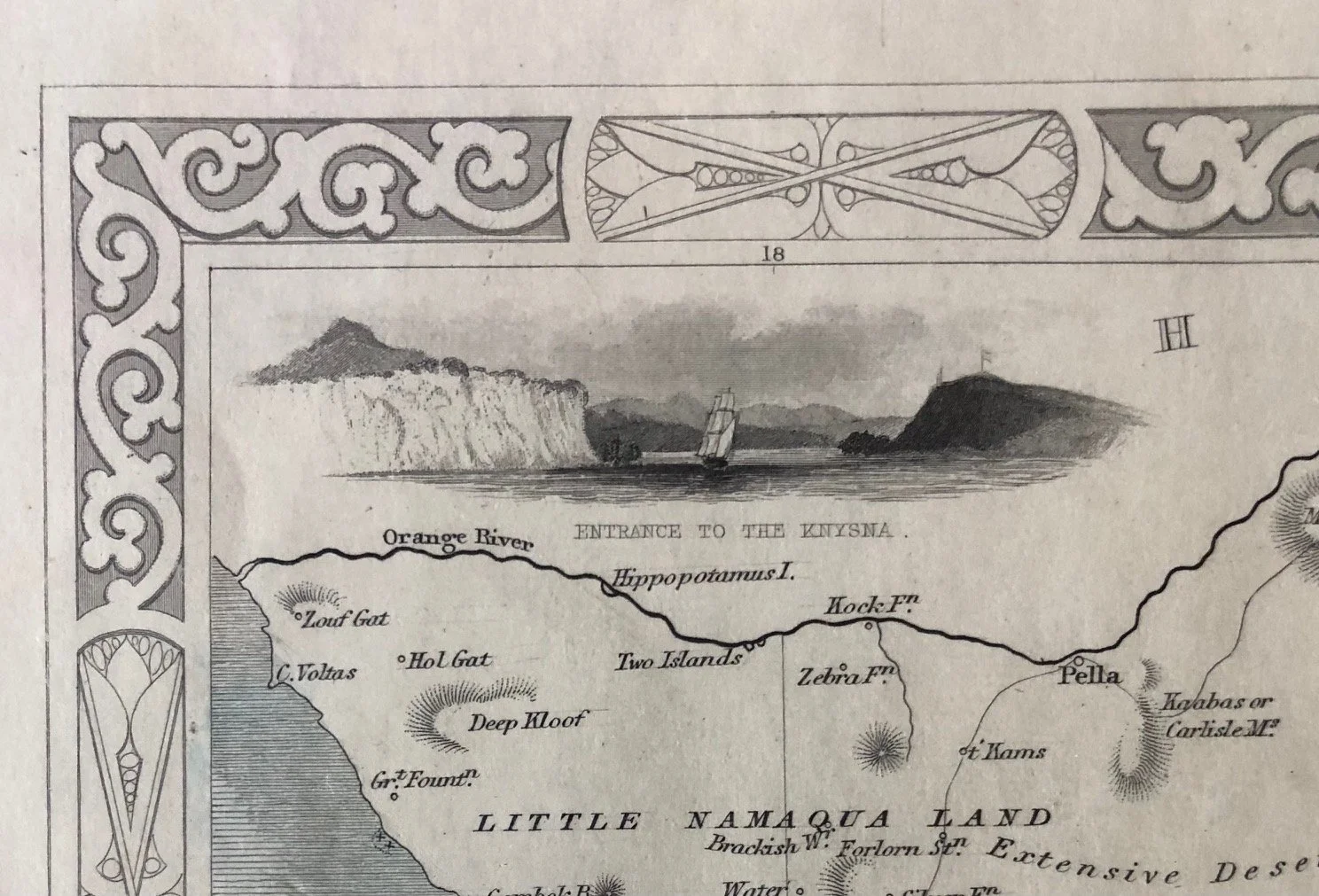 Original hand coloured engraving: Map of The Cape Colony (1851)