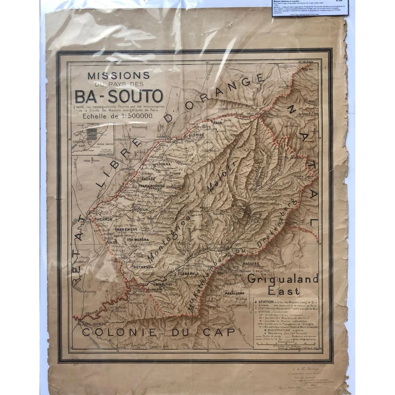 Mission Stations in Lesotho (1891) SOLD