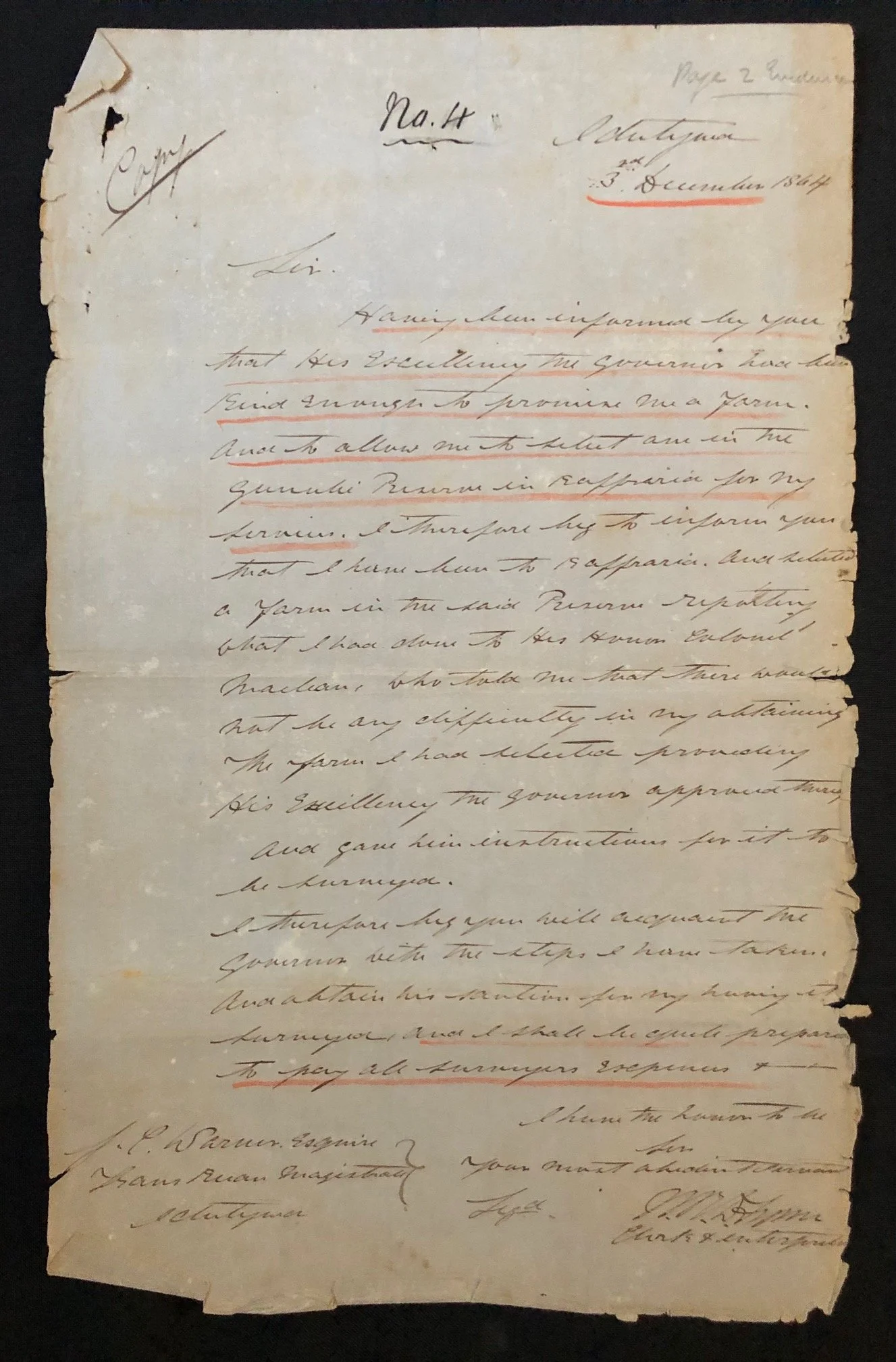 Land grant: Idutywa (Transkei region, Eastern Cape) 1864