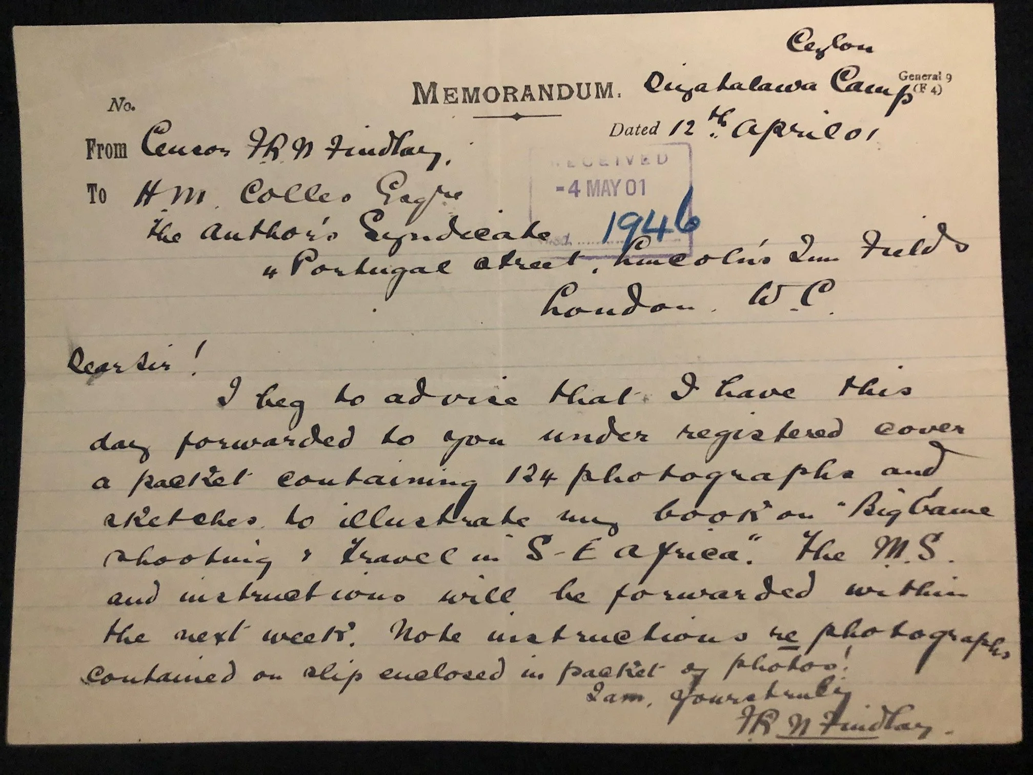 Correspondence - Big Game Hunter Frederick Noble Findlay 4.jpg