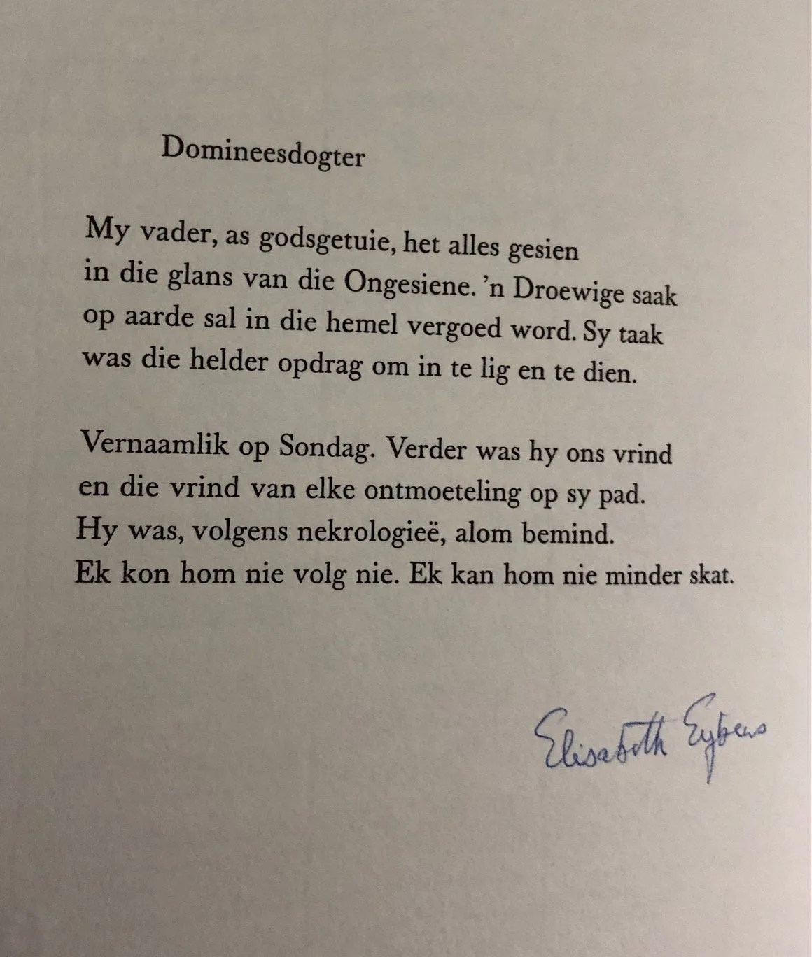 ‘n Pastoriedogter by Elisabeth Eybers, signed (1995) 4.jpg