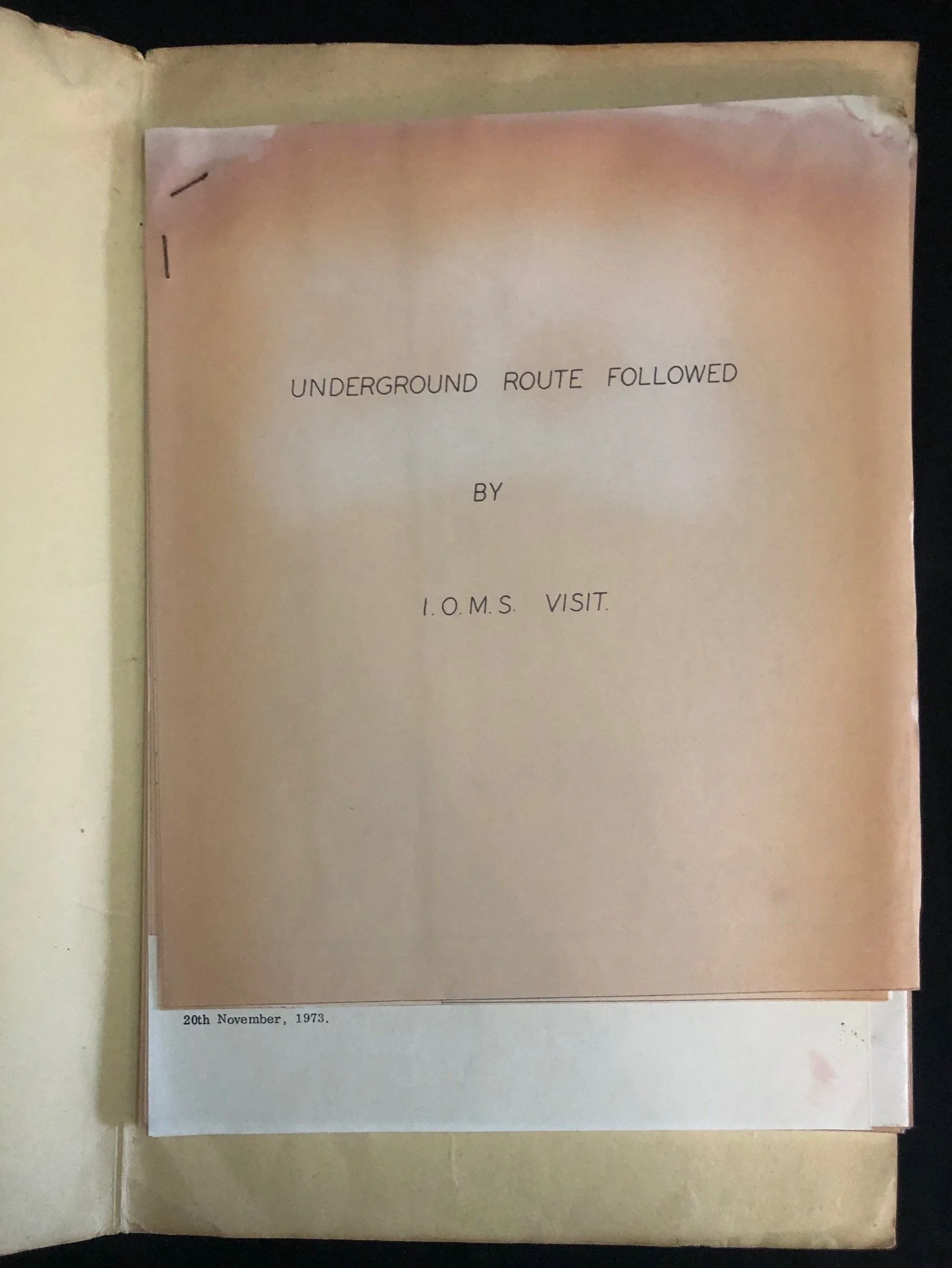 Premier Transvaal Diamond Mine - Site visit folder for the Institute of Mine Surveyors - 1973