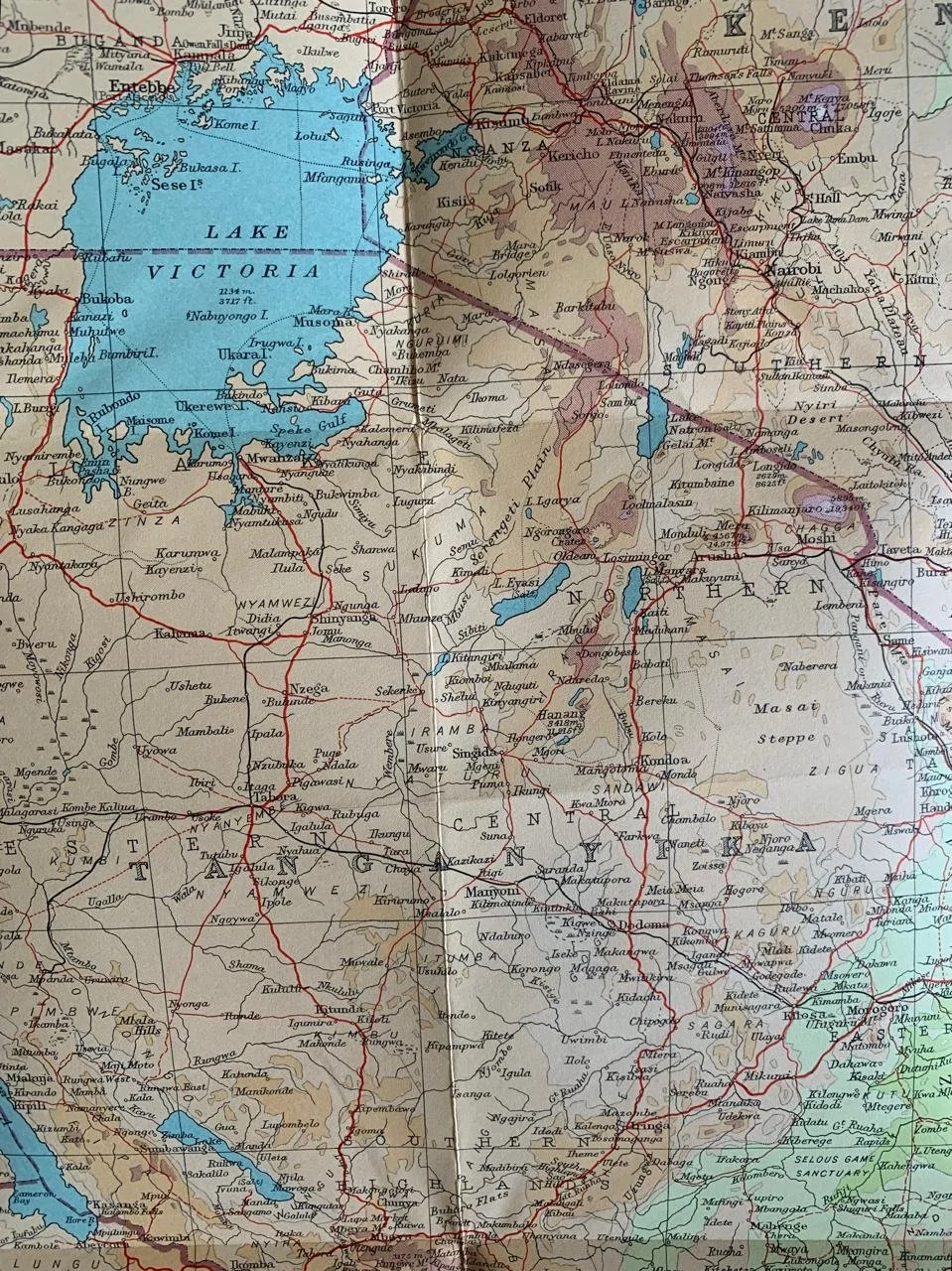 Central & East Africa by John Bartholomew & Son Ltd (1957)