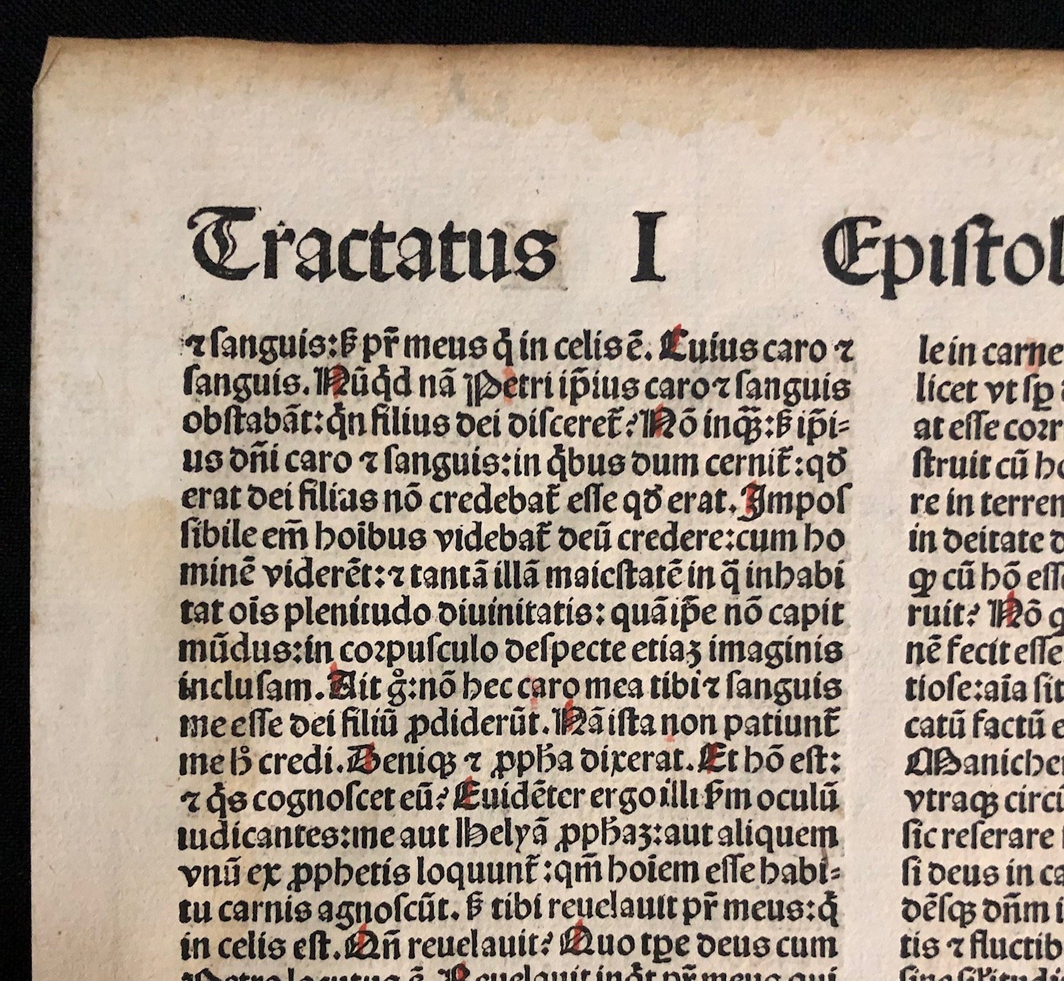 Incunabula leaf from St. Augustine or St. Jerome (15th/16th Century)
