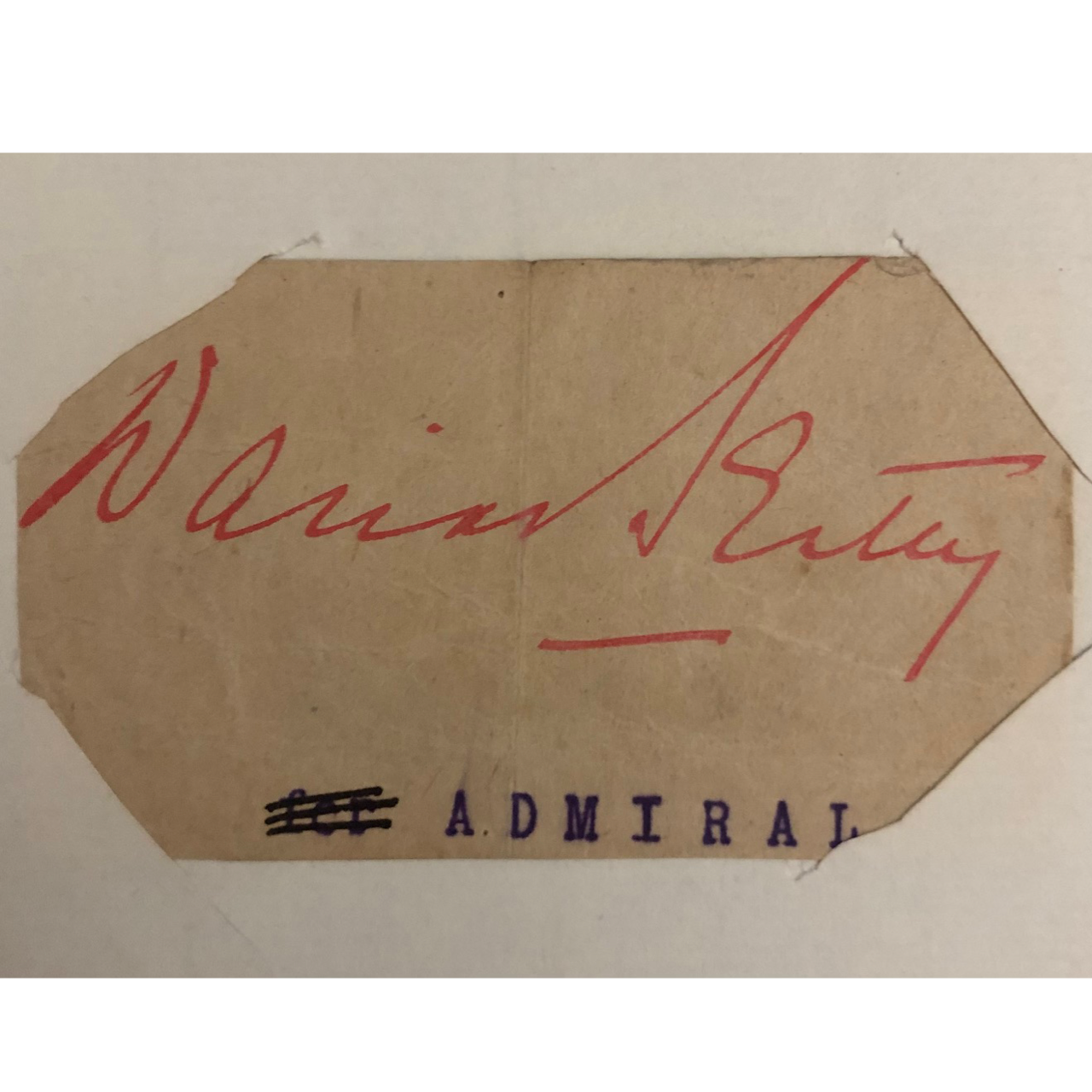 Autograph of Admiral of the Fleet David Beatty, 1st Earl Beatty (c.1920’s) R1,000