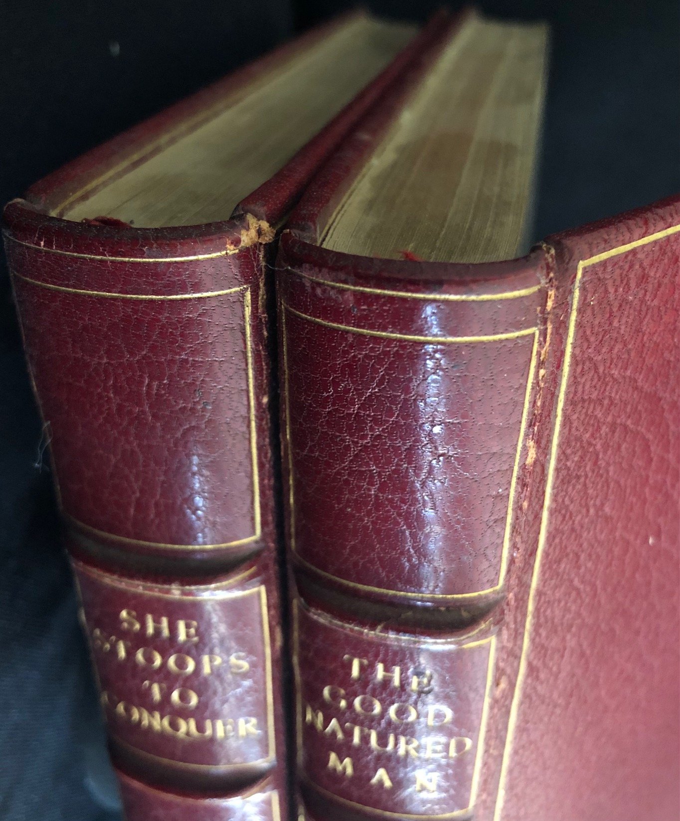 Fine bindings of Two Oliver Goldsmith books (c.1920)