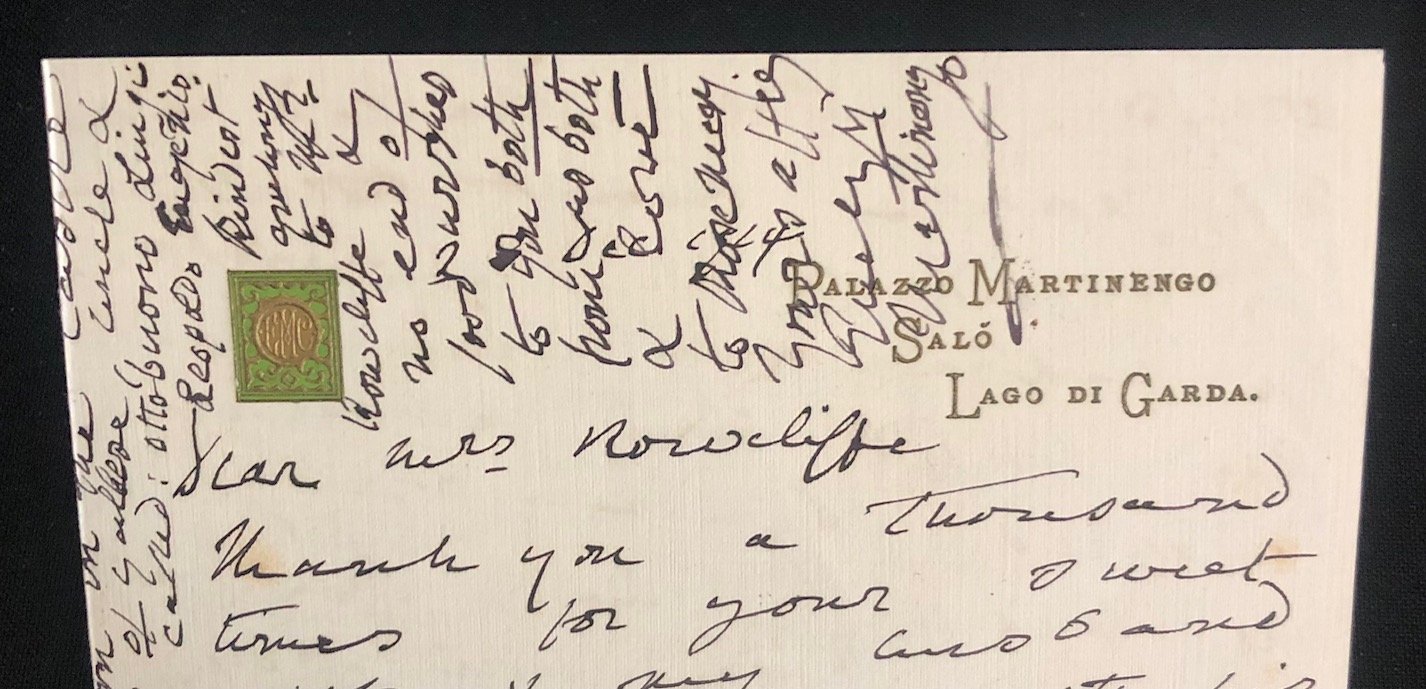 WW l. Connection to Italian Nobility: The Palazzo Martinengo December 28, 1914