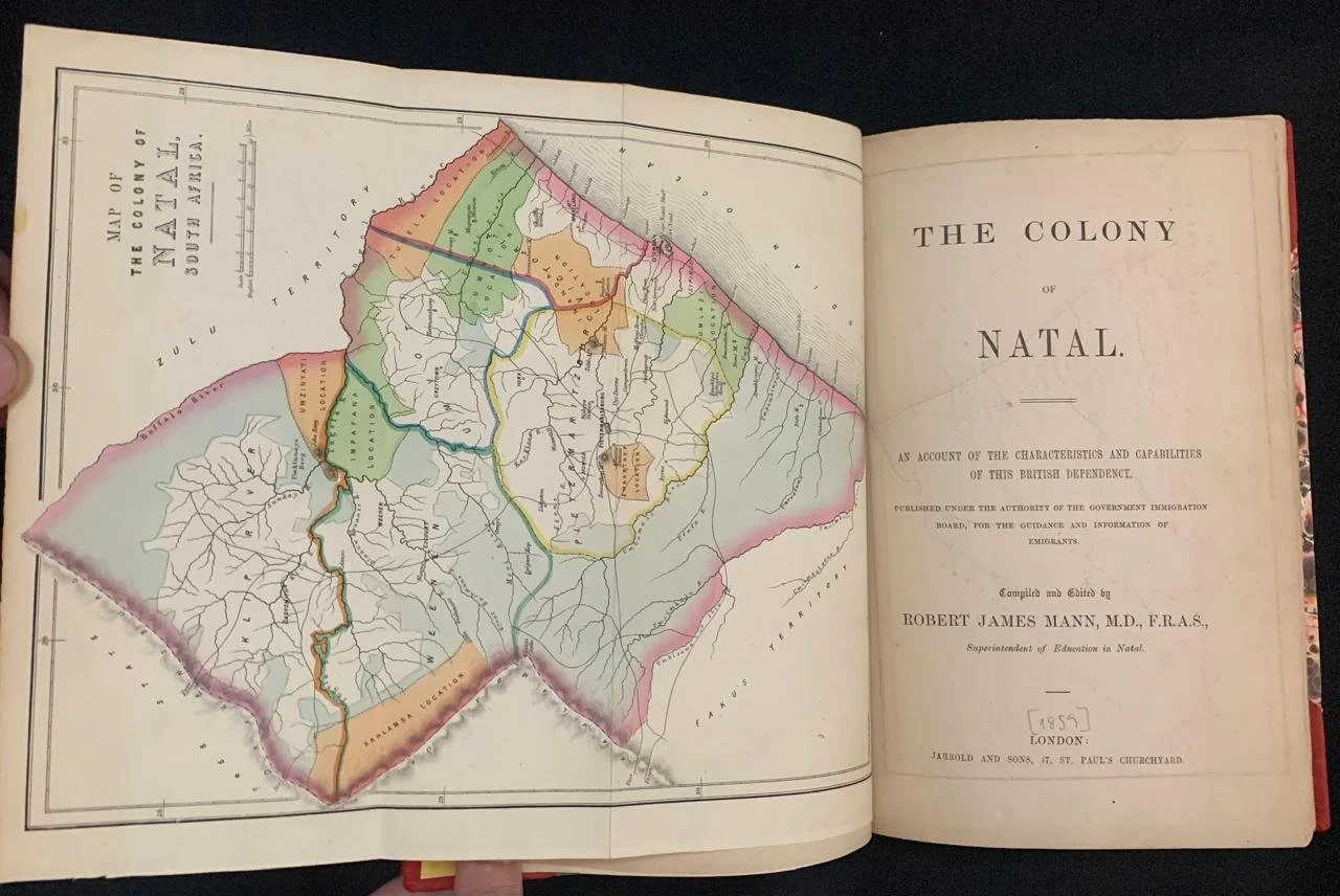 First edition of the collectable book "The Colony of Natal" by Robert James Mann printed in 1859.