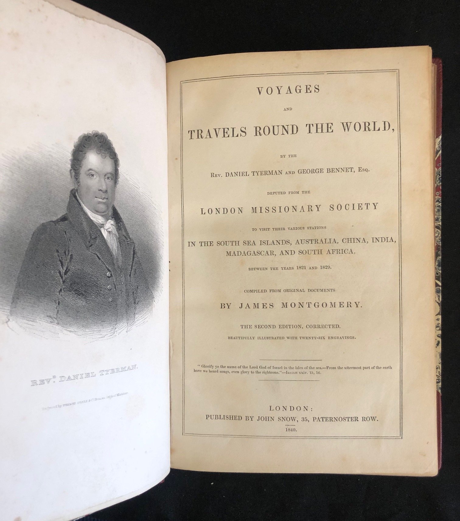 Voyages and Travels Round the World. By the Reverend Daniel Tyerman and George Bennet (1840)